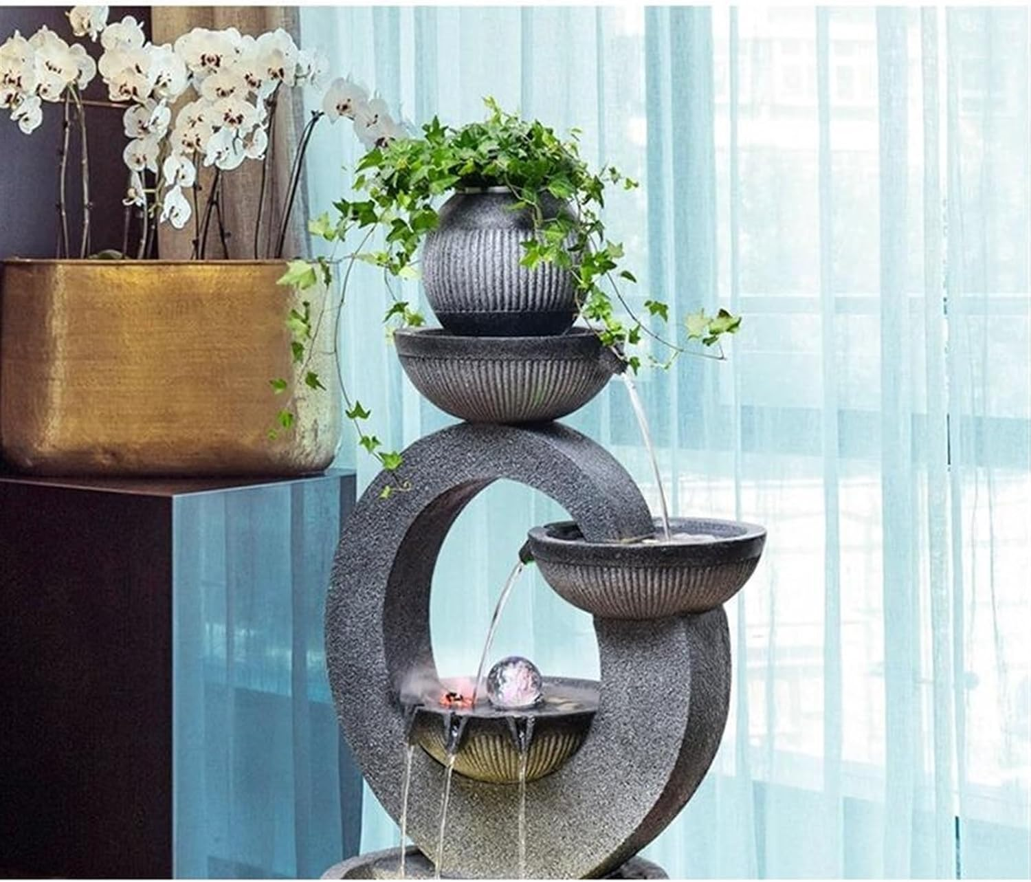 Outdoor Fountain Simple Modern Automatic Water Circulation System Floor Decoration, Living Room Courtyard Fountain Fish Pond Landscape image number 5