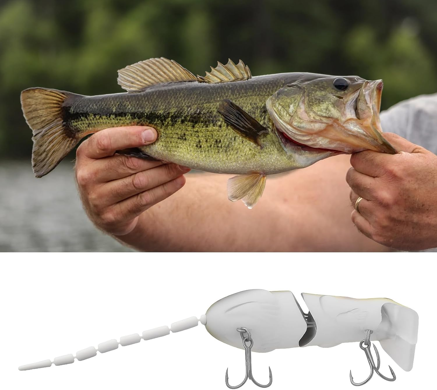 Emagtech 2Pcs Rat Mouse Swimbait 15G 15.5Cm Topwater Jointed Crankbait for Predator Fish Pike Fishing image number 6