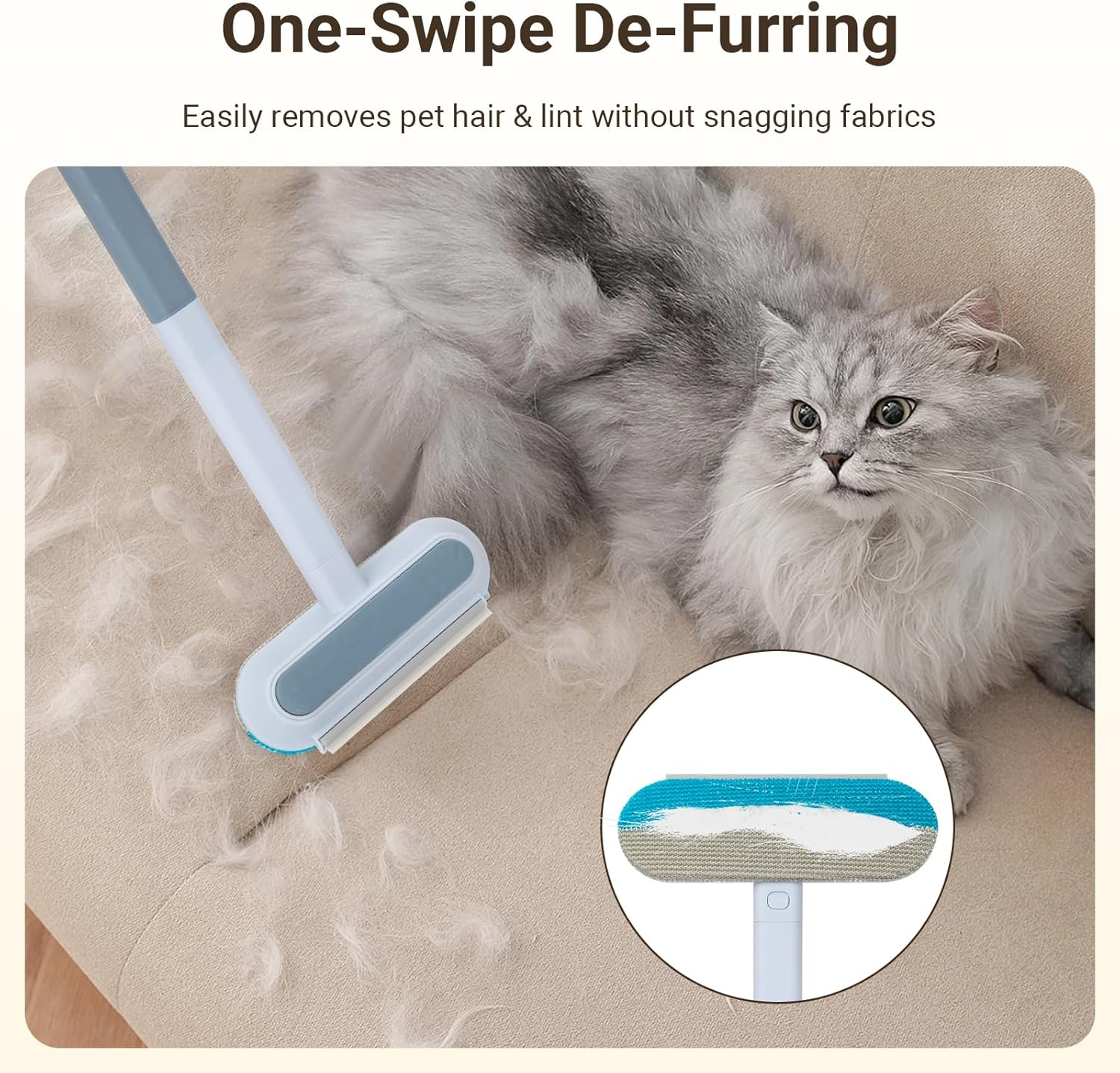 KIYILEAF Reusable Pet Hair Remover for Dogs & Cats, Washable Lint Cleaner for Furniture, Couch, Carpet, Car Seat, Clothing, Bedding image number 5