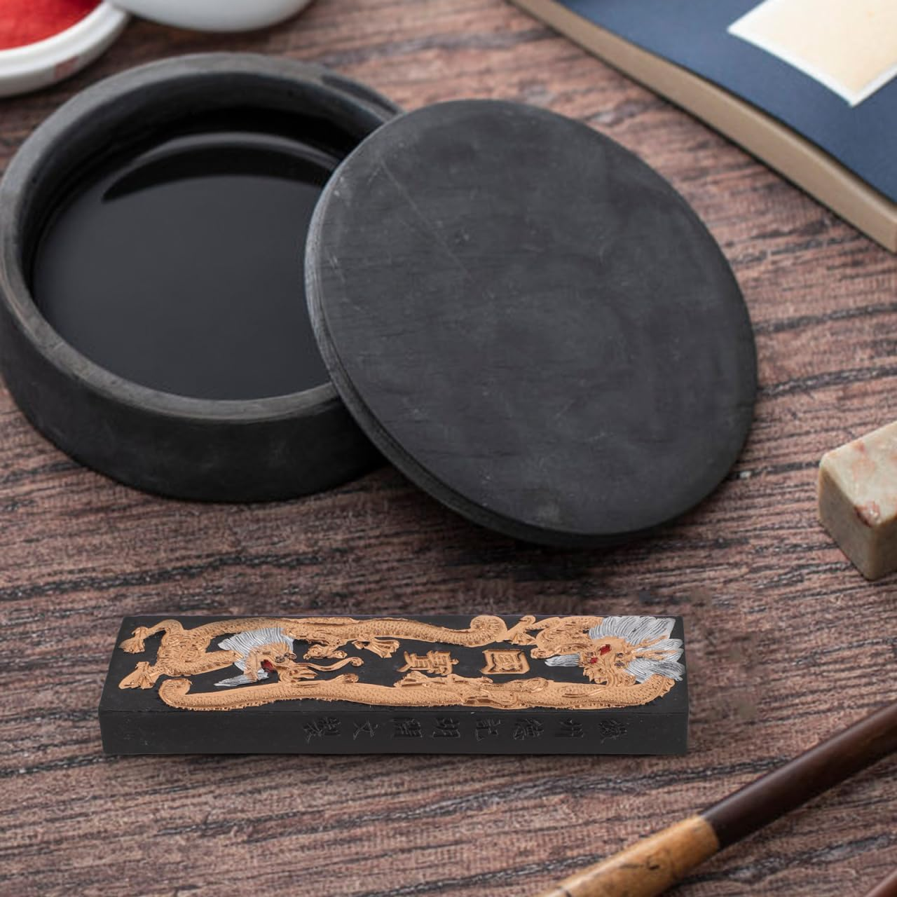 1Set Traditional Chinese Calligraphy Ink Stick Practical Painting Ink Stick for Calligraphy Art Chinese Style Ink Strip for Artists and Enthusiasts image number 2