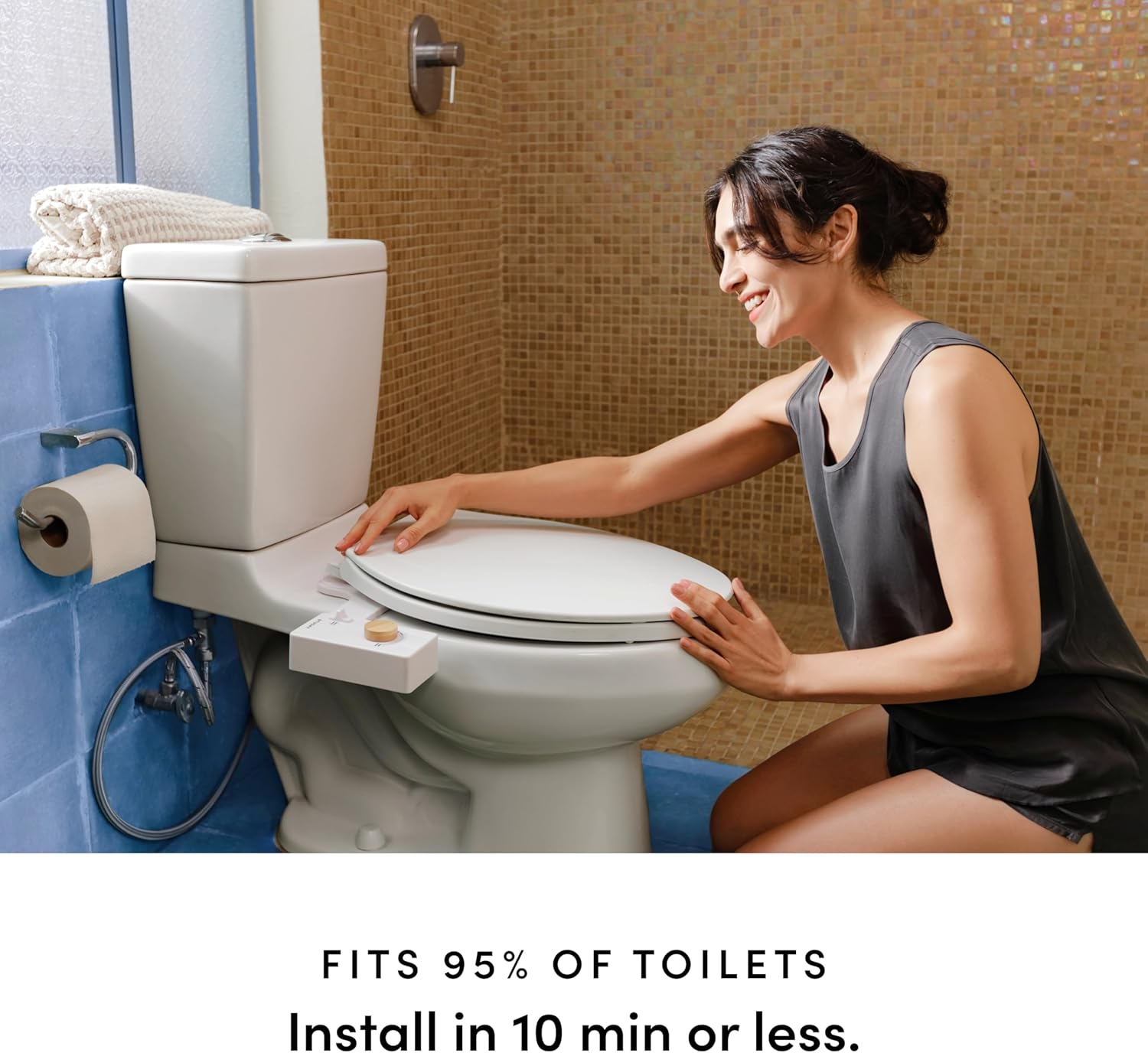 Tushy Classic 3.0 Bidet Toilet Seat Attachment - a Non-Electric Self Cleaning Water Sprayer with Adjustable Water Pressure Nozzle, Angle Control & Easy Home Installation (Platinum) image number 3