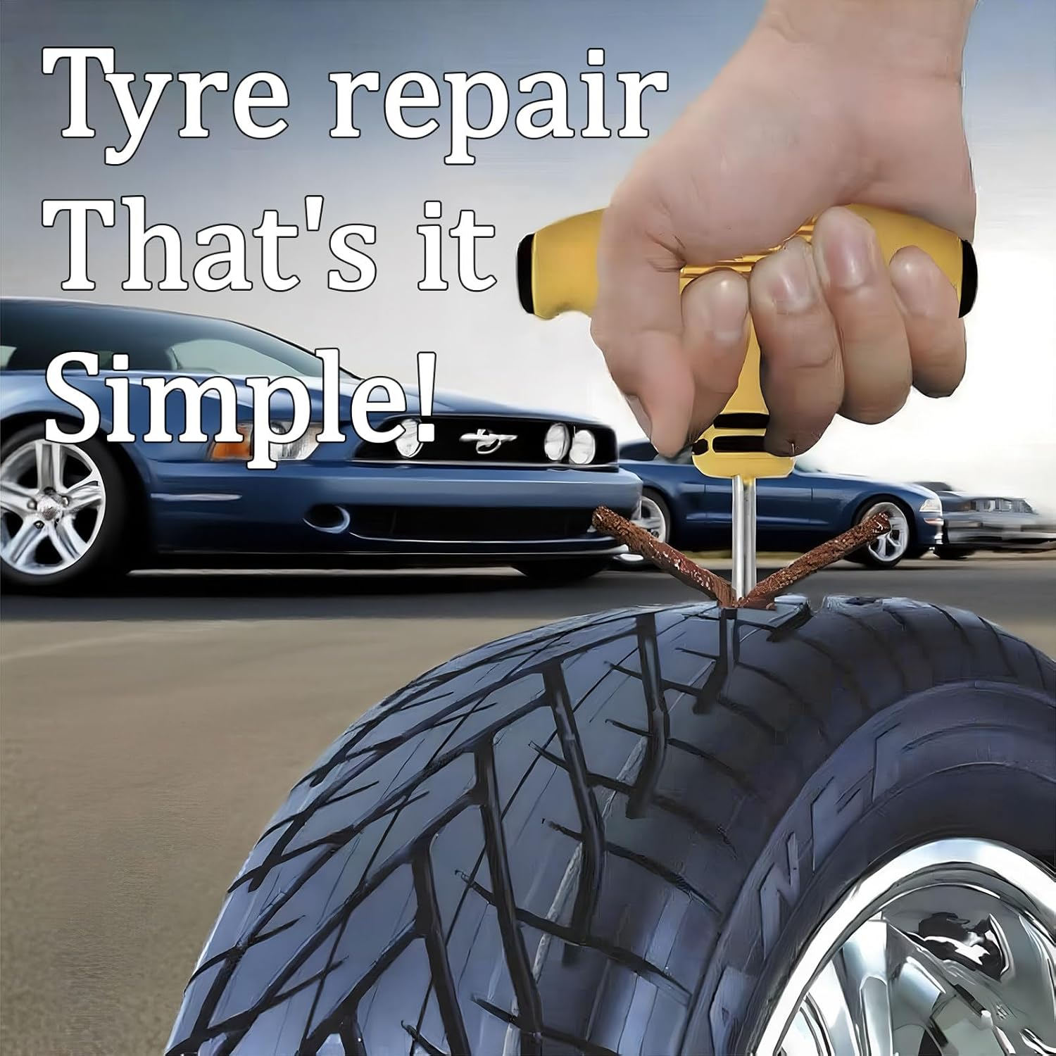 18Pcs Tyre Repair Kit, Vehicle-Specific Tire Repair Kit, Emergency Tool for Heavy-Duty Vehicle Puncture Repair, for Cars Motorcycles Recreational Vehicles All-Terrain Vehicles SUV Trucks Lawn Mowers image number 3