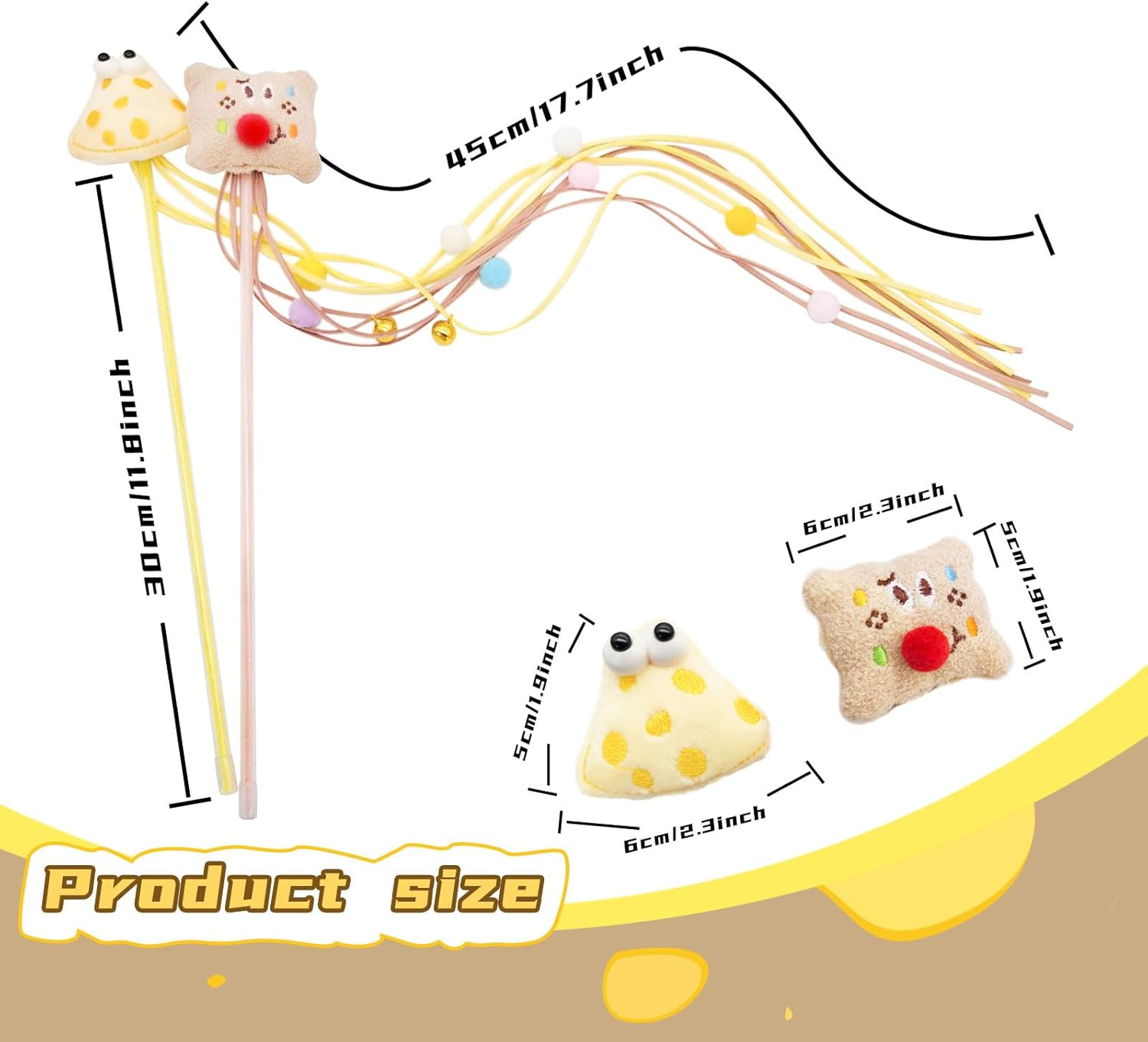 Luckyopt Cat Teaser Wall, Cute Cartoon Shaped Plush Cat Toy Wall with Bell and Colourful Plush Ball, Cat Wall Toy for Kitten Cat Relieves Boredom (Pink) - Green image number 2