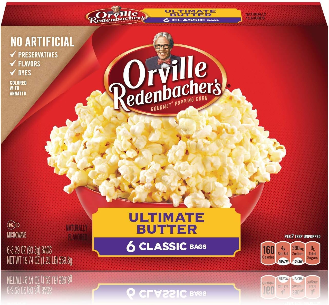 Orvillle Redenbacher'S Ultimate Butter Microwave Popcorn, 6 Packs (118.44 Ounces Total)