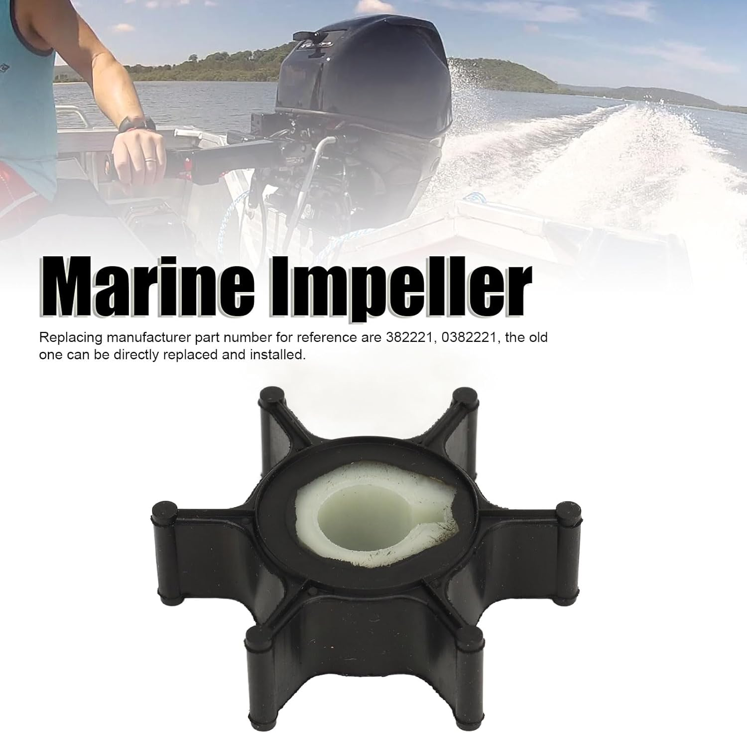 6 Vane/Wing Durable Impeller for Johnson Outboard to - Superior Performance for Marine Use image number 4