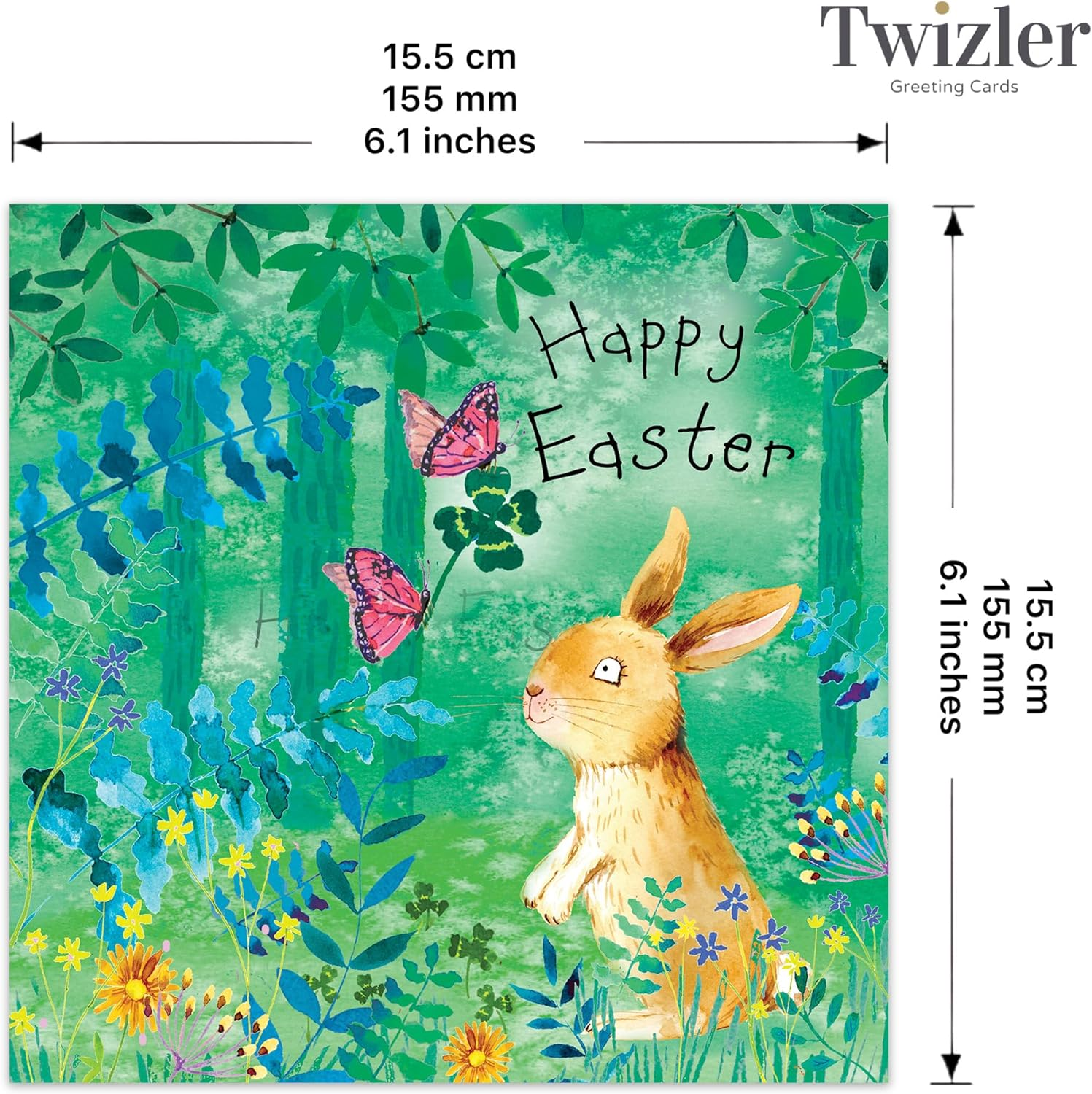 Twizler Easter Card - Cute Rabbit - Happy Easter Cards for Mum Dad Nan Grandad - Greetings for Son Daughter Grandson Granddaughter Friend image number 3