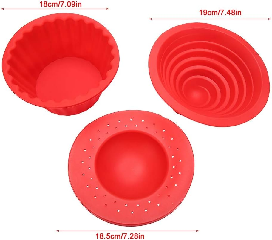 Giant Big Silicone Cupcake Cake Mould Top Cupcake Bake Set Baking Mold, Cupcakes Bake Set, Giant Cupcake Mold, Silicone Cupcake Cake Mould, Red 3 Pack Giant image number 4