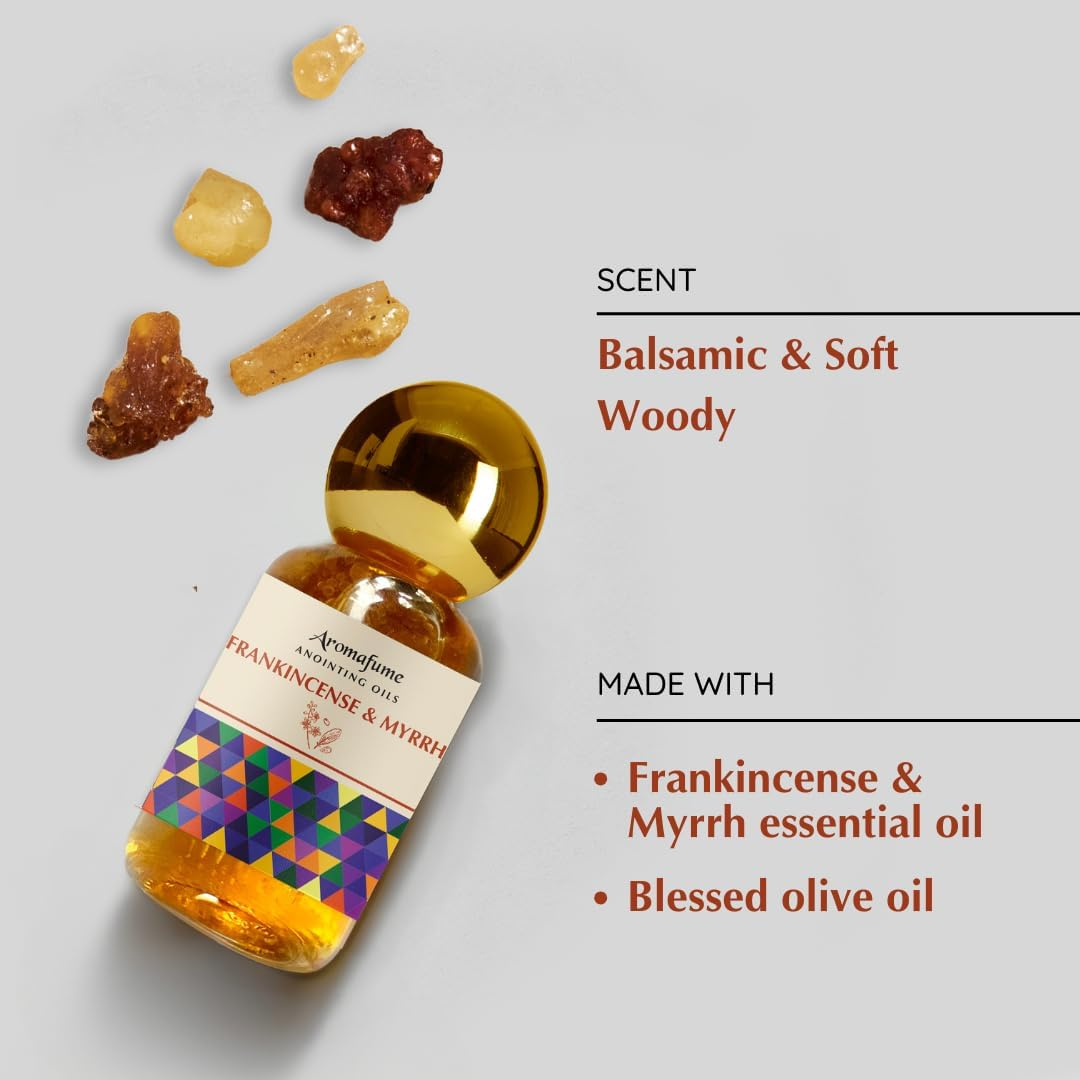 Frankincense & Myrrh Anointing Oil 9Ml (0.3 Fl Oz.)| Blessings from the Holy Lands | Blessed from Jerusalem with Biblical Spices | Natural Ingredients | Holy Oil for Prayer and Protection image number 2