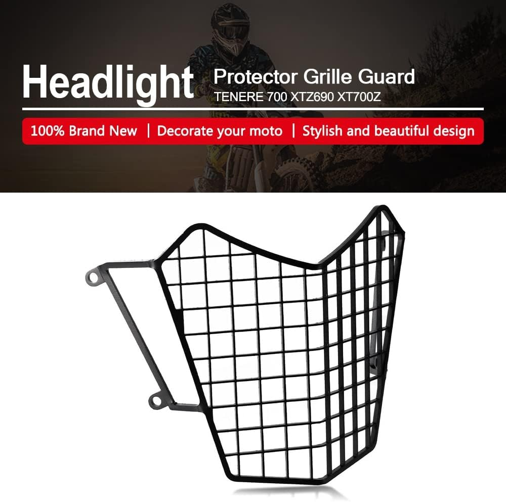 TEAUSA Motorcycle Headlight Protector Grille Guard Cover Protection Part Fit for Yamaha TENERE 700 2019 2020 2021 TENERE700