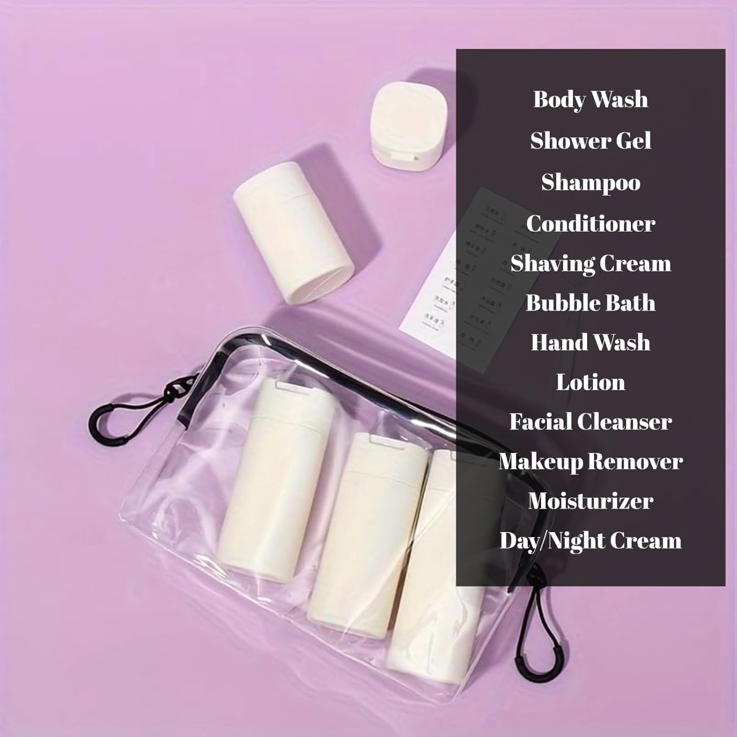 Mumoo Bear 5Pcs Travel Cream Dispenser Bottles Set Travel Bottles Toiletry Containers Set, TSA Approved, Travel Essentials, Beige, Modern image number 6