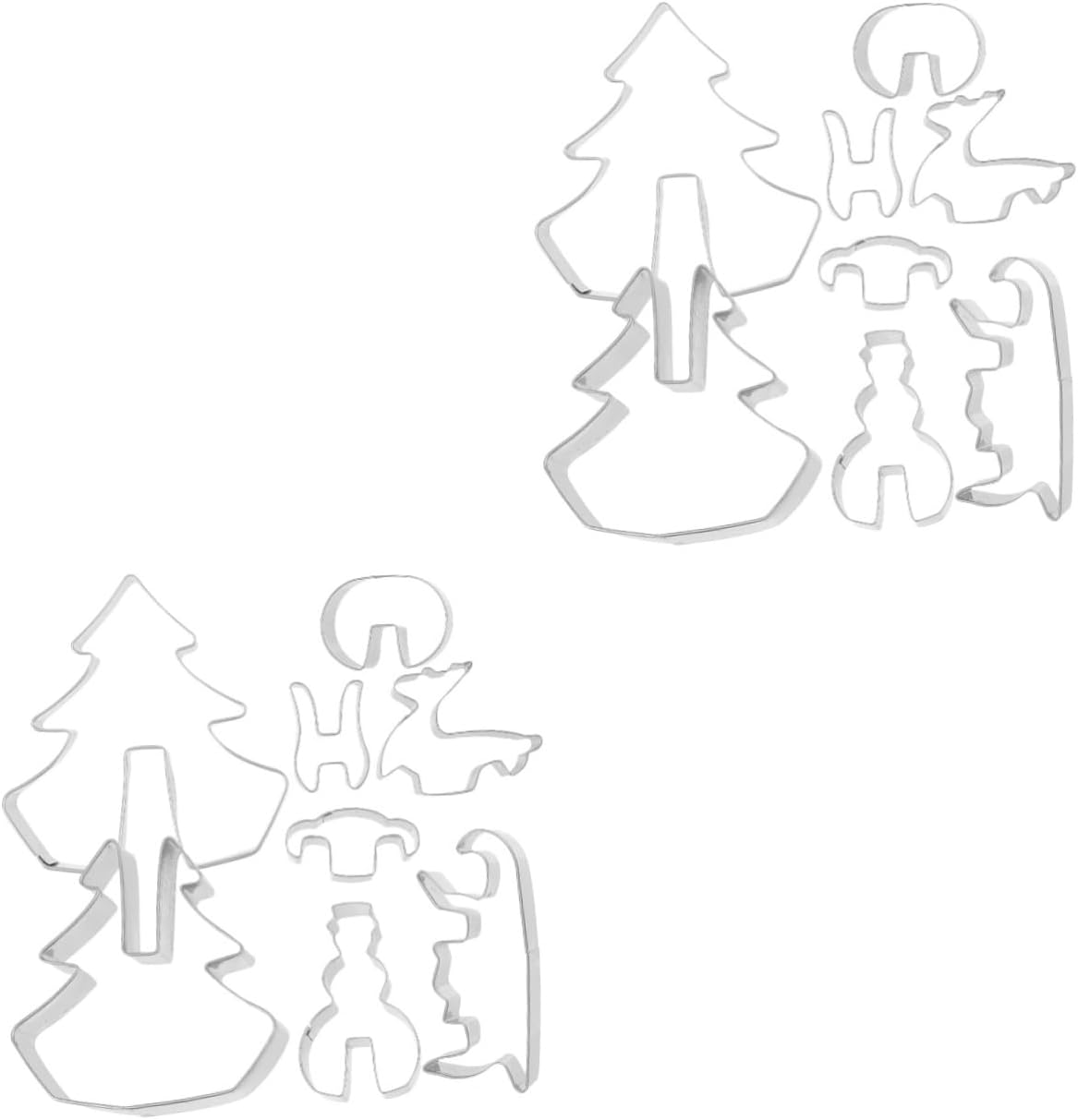 16Pcs Christmas Biscuit Cutters Set Stainless Steel Mold Reusable DIY Baking Accessories for Holiday Party Supplies image number 3