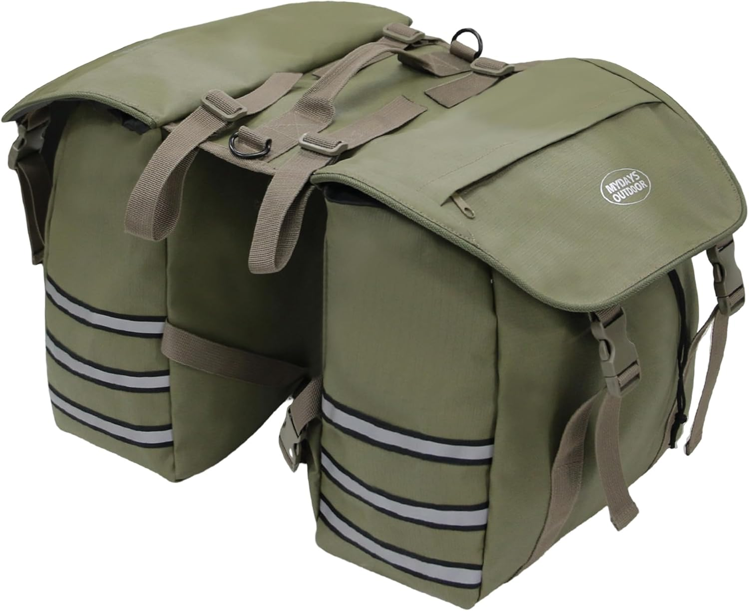 Bike Panniers Rear Rack Waterproof,Ebike Saddle Bags,Bicycle Storage Bag,Bike Frame Bag under Seat,Bike Rear Rack Bag Large Capacity Reflective Strip image number 6