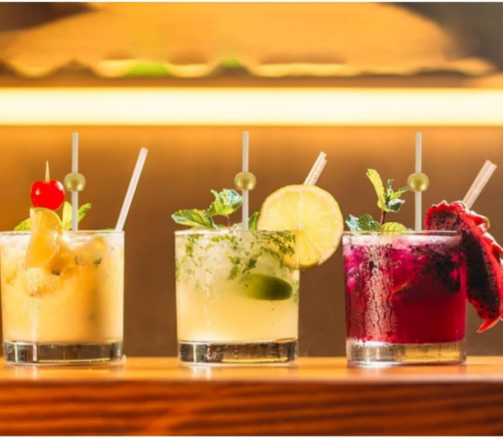 Jindizi 200PCS Cocktail Picks, Decorative Skewers for Appetizers Drinks Party Fruit, 4.7 Inch Long Wooden Bamboo Gold Ball Food Sticks Charcuterie Boards Accessories image number 1