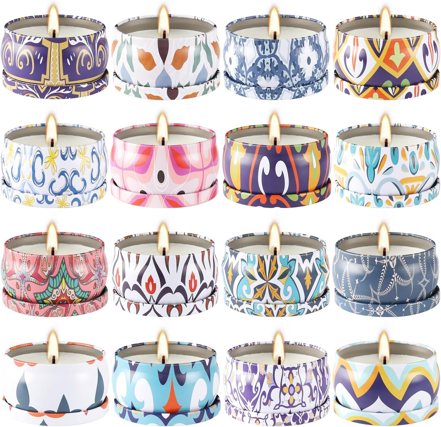 20 Pack Strong Scented Candles Gift Set with 10 Fragrances for Home and Women, Aromatherapy Soy Wax Glass Jar Candle