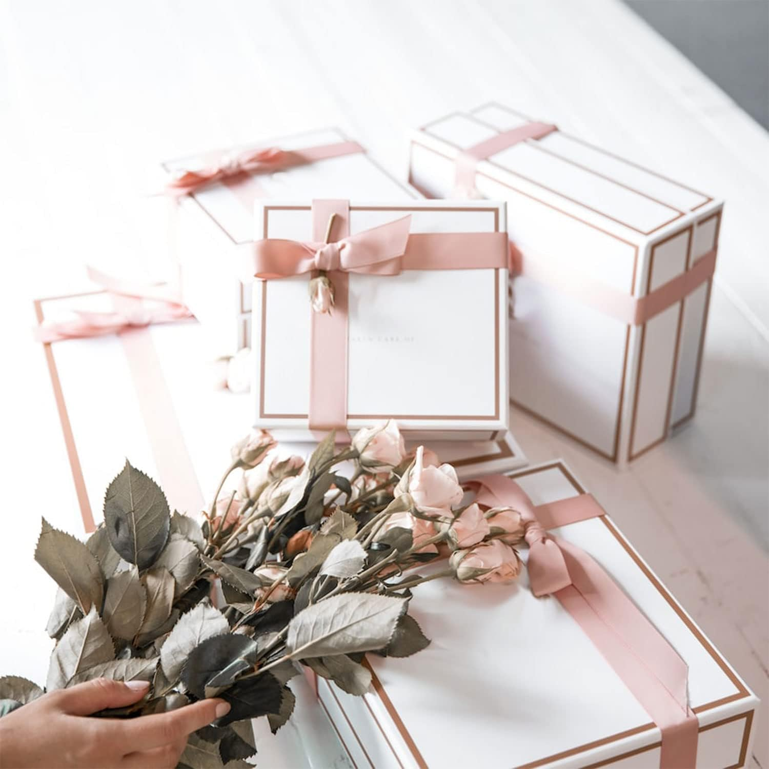 6 Rolls Ribbon for Flower Bouquet, 1" X 30Yard Double Face Satin Dusty Rose Wedding Ribbon Pink Silk Ribbons for Wedding Invitations, Craft Decorating, Baby Shower, Parties, Dating (6 Colors) image number 6