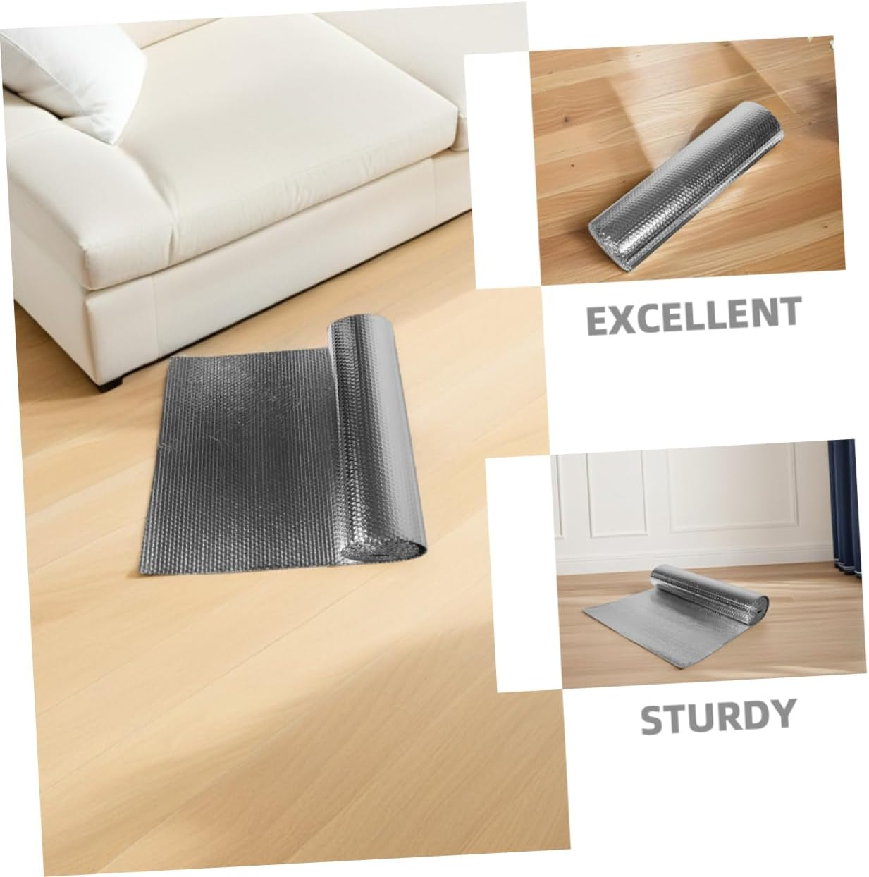 COHEALI Reflective Bubble Insulation Roll Thermal Barrier for Windows and Roofs 3M X 60Cm Aluminum Foil Heat Reflective Film Self-Adhesive Insulation Solution image number 3