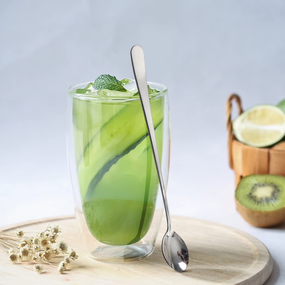 IQCWOOD Long Handle Iced Tea Spoons, 9-Inch Coffee and Ice Cream Stirrers, Stainless Steel Cocktail Stirring Spoons, Set of 4 - Color image number 7