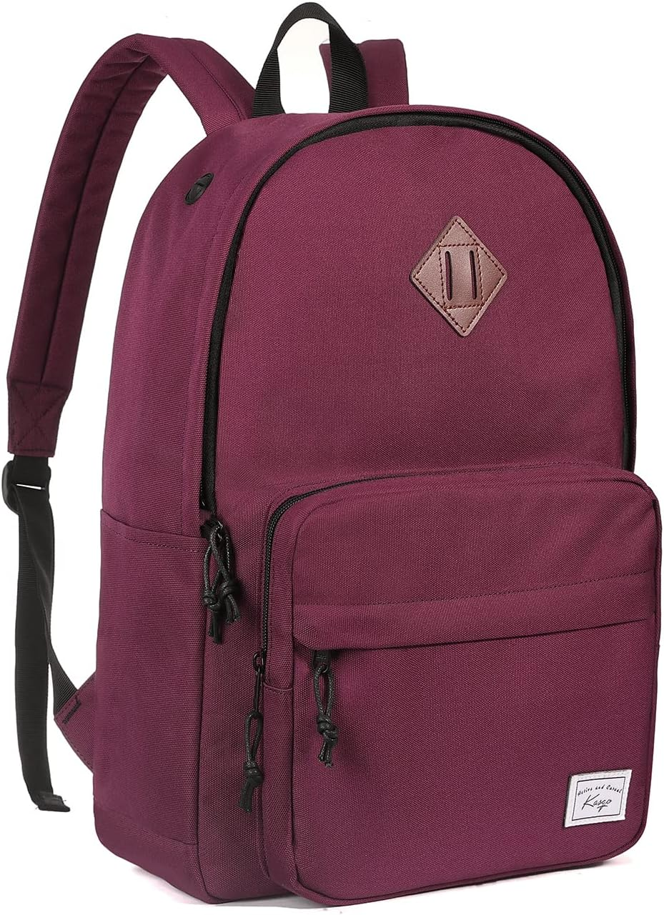 KASQO School Backpack, Lightweight Water Resistant Backpack for Men Women Classic Daypack Kids Bookbag Travel Rucksack Bag for Teens College, Camping, Work - Black image number 2