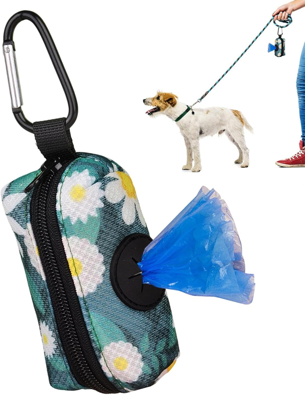 Dog Poop Bag Holder - Graphic Print Dog Poop Bags Rolls Holder - Portable Dog Waste Bag Holder for Camping, Dog, Cat, Traveling image number 4