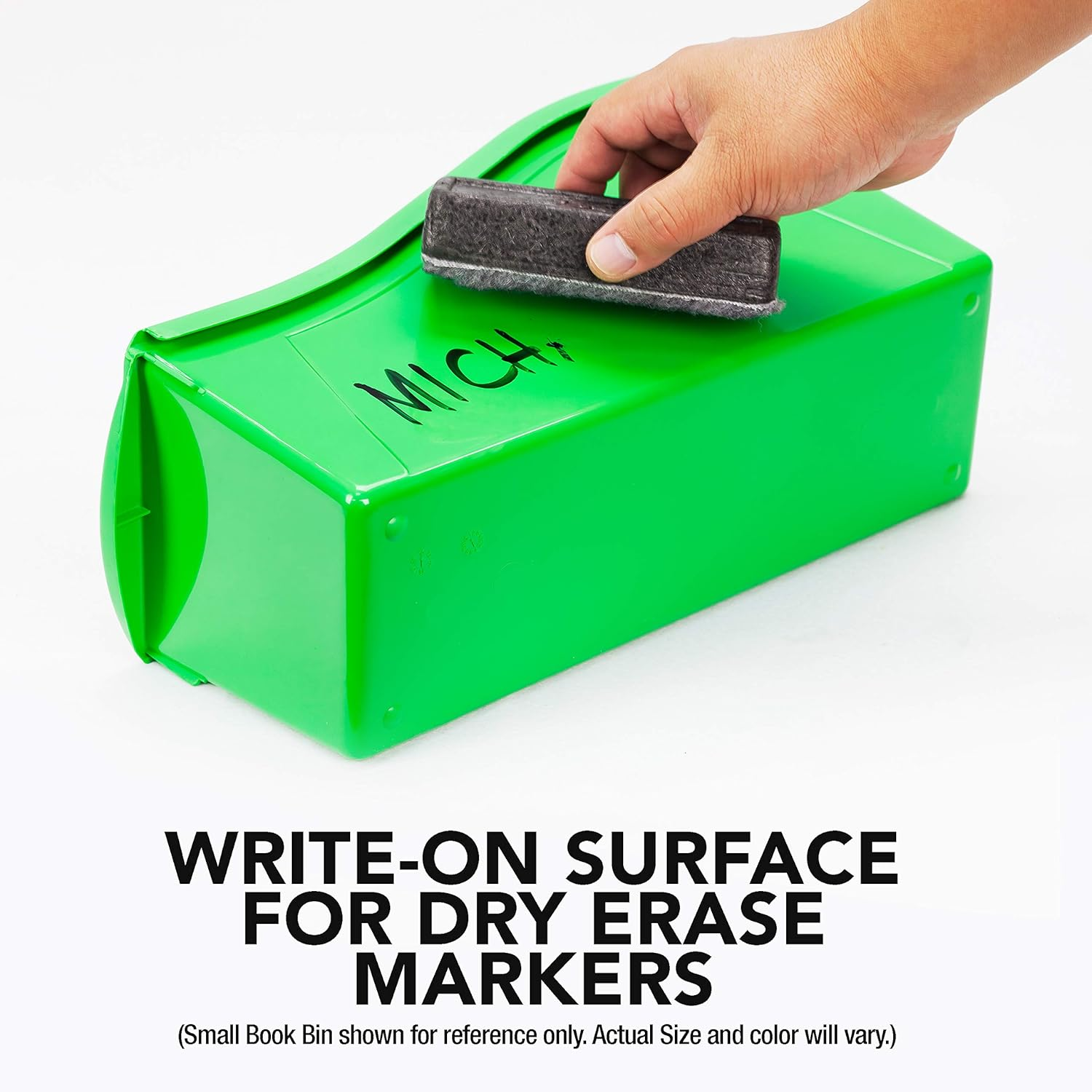 Storex Large Book Bin, Interlocking Plastic Organizer for Home, Office and Classroom, Green, 6-Pack (71104U06C) image number 4