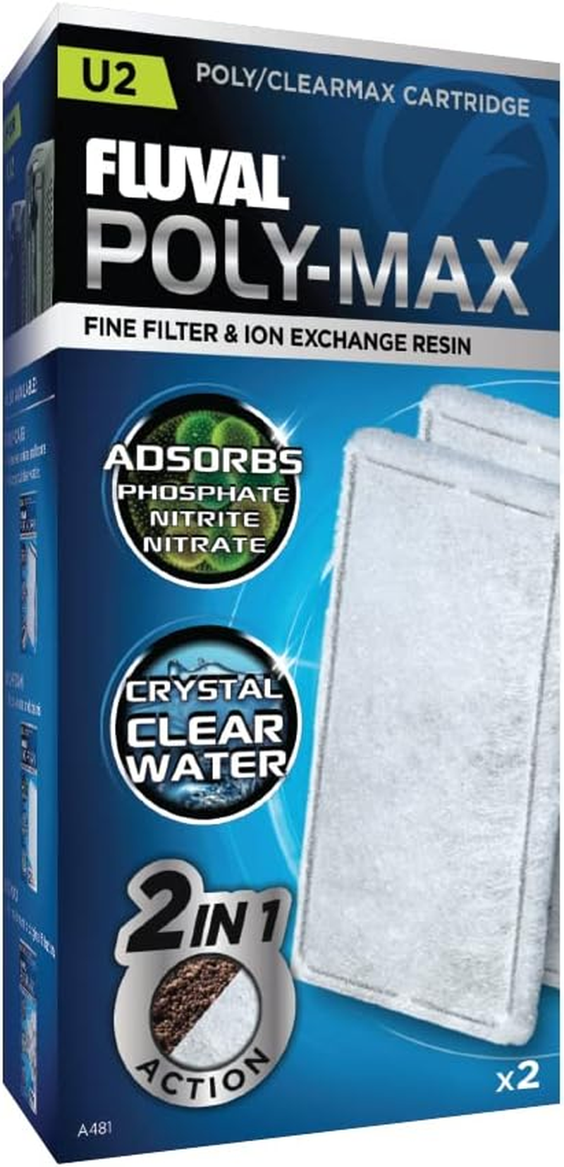 Fluval Clearmax 2-Pack Cartridge for Fluval U2 Aquarium Filter image number 2