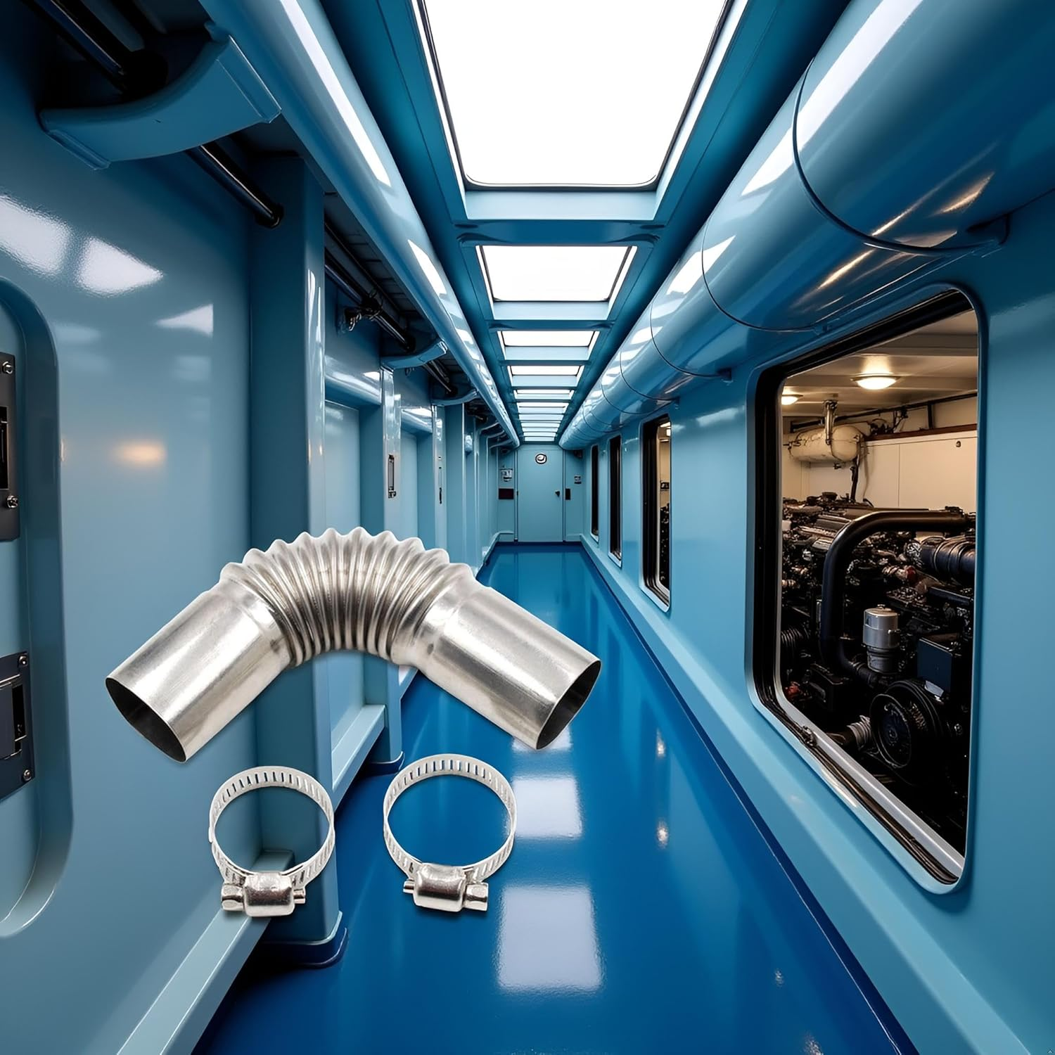 Diesel Heater Exhaust Pipe, Silver Stainless Steel 24Mm Air Diesel Parking Heater Exhaust Pipe Tube Elbow Connector for Webasto Eberspacher Diesel Boat Heater 13Cm Exhaust Pipes and Tips image number 5