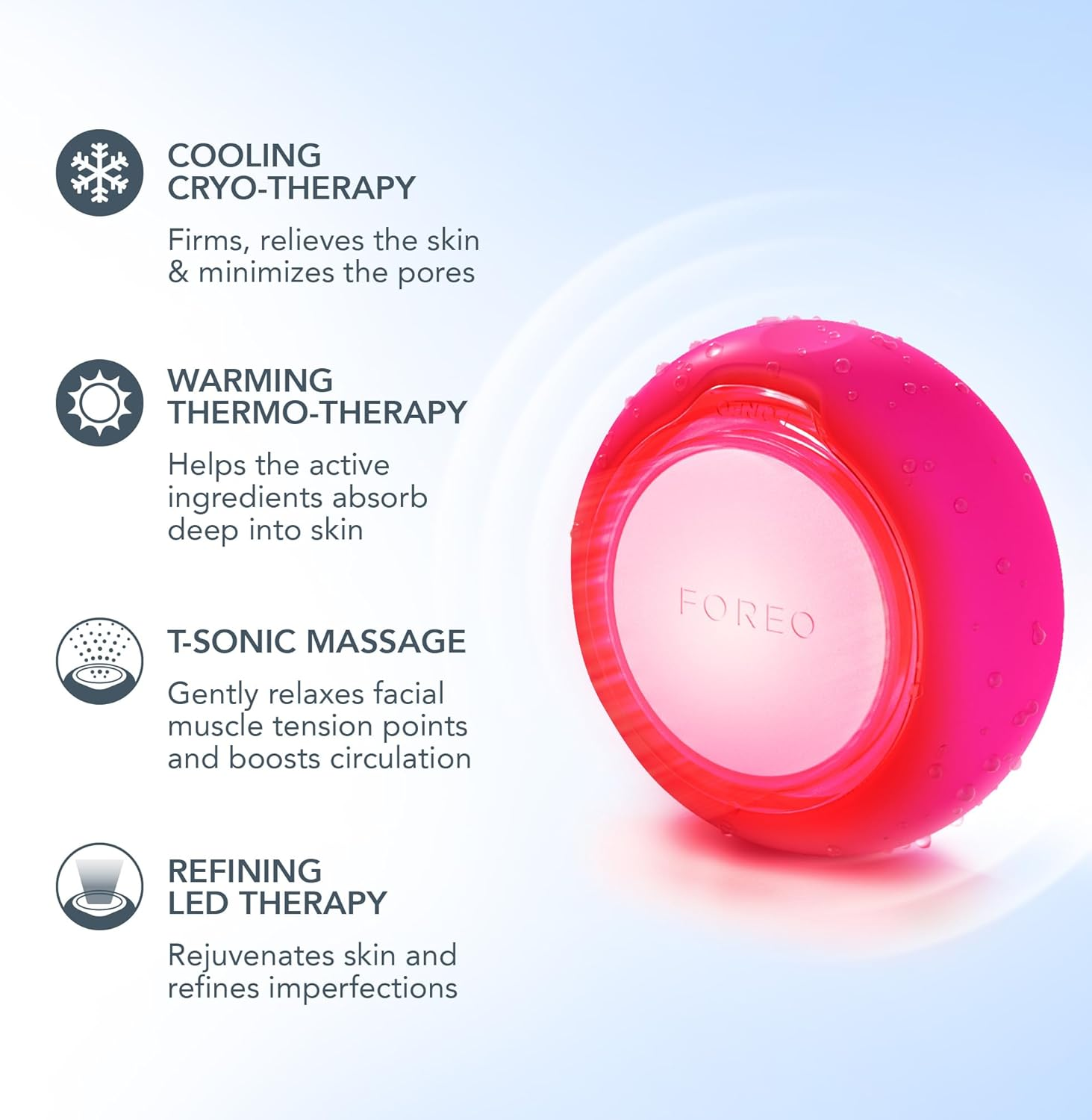 FOREO Hyper Hydra UFO 3 Bundle - Face Moisturiser Device + 14 UFO Activated Masks + Hydrating Night Mask, 15 Ml - Red Light Therapy, Thermo & Cryo Therapy, T-Sonic Massage - anti Aging Skin Care - Ufo 3 Fuchsia Set image number 2