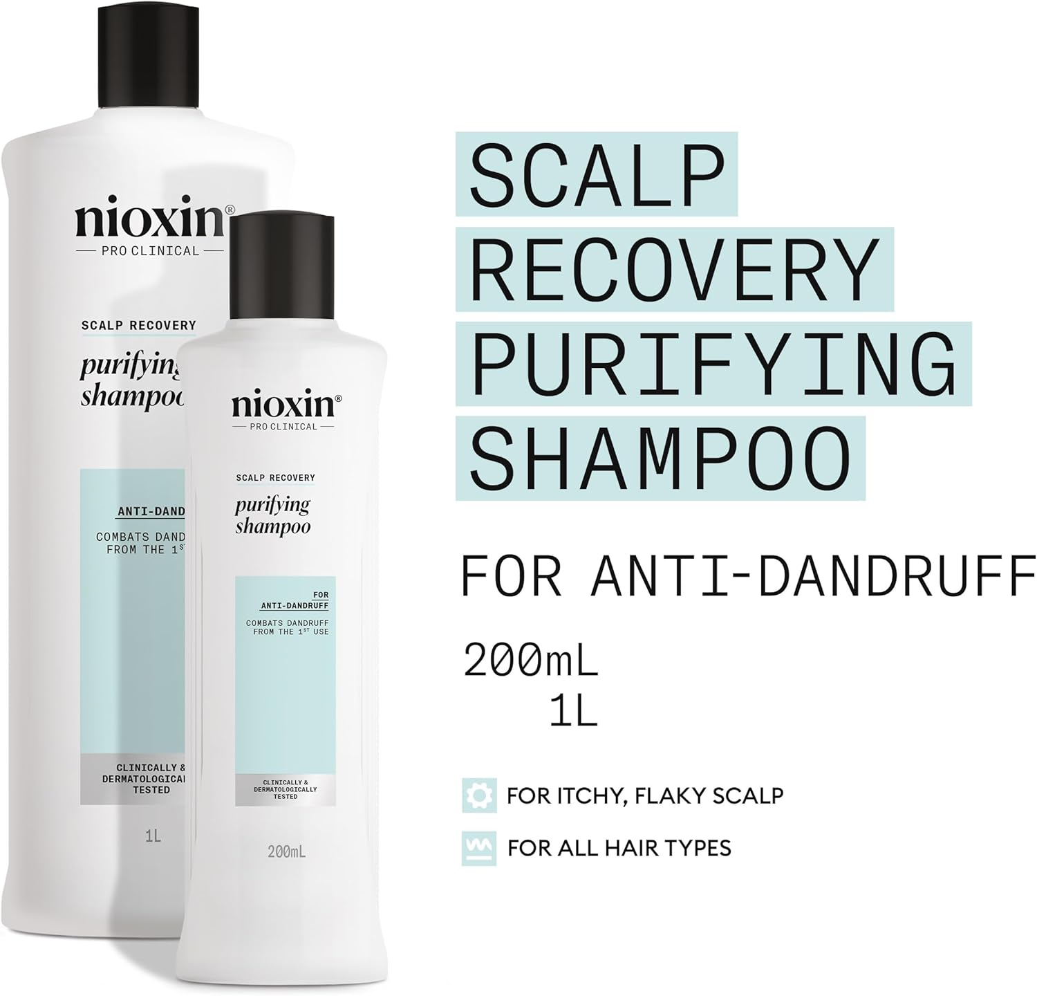 Nioxin Scalp Recovery Purifying Shampoo - Shampoo for Dandruff and Itchy Scalp, 1000Ml image number 5