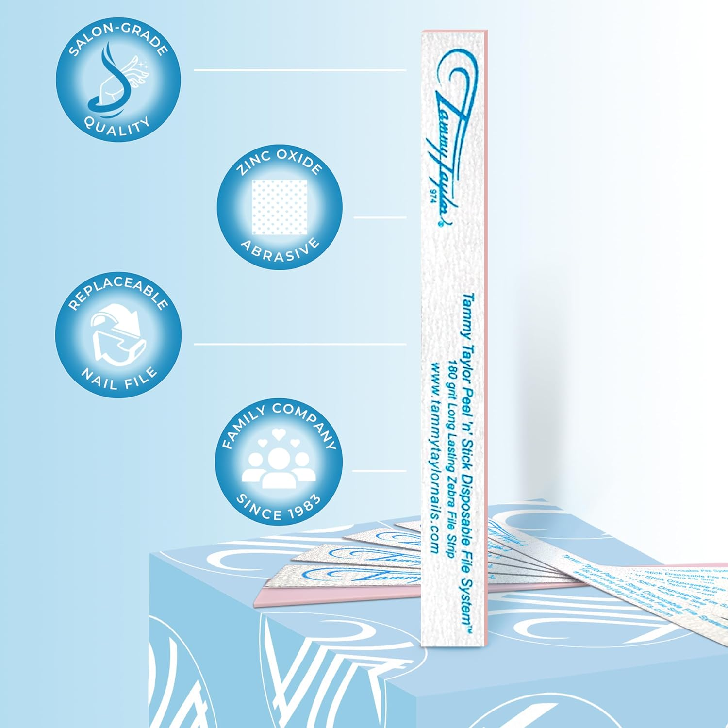 Tammy Taylor Peel 'N' Stick Long Lasing Zebra File 180 Grit 10-Pk image number 1