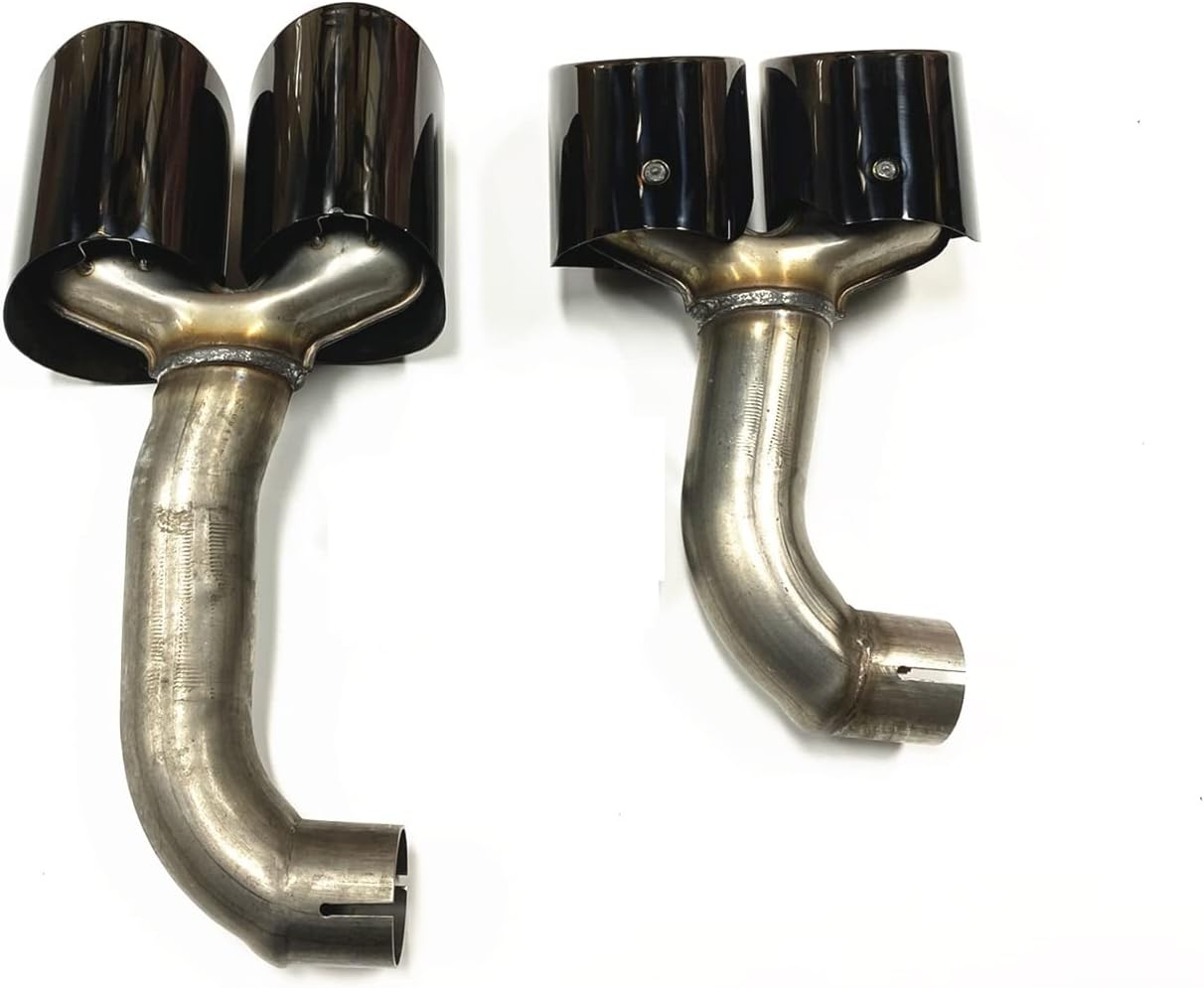 Muffler Titanium Black Car Rear Exhaust Muffler Pipe Tips Tailpipe Exhause Tail Air Vent Outlet Duct Compatible with BMW X3M X4M 2018 2019 2020 image number 1