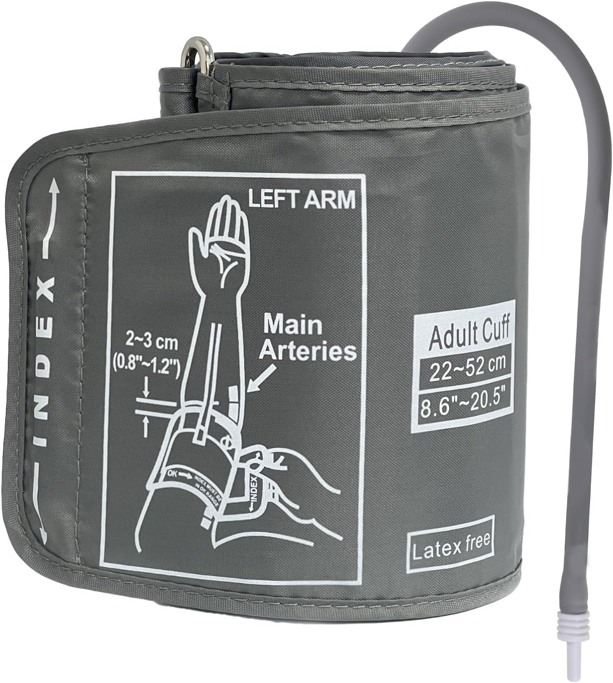 Replacement Extra Large Blood Pressure Cuff for Omron Monitors 22-52Cm, Adjustable XL Arm Cuff with 6 Universal Connectors, Compatible Large Arm BP Monitor Cuff image number 5