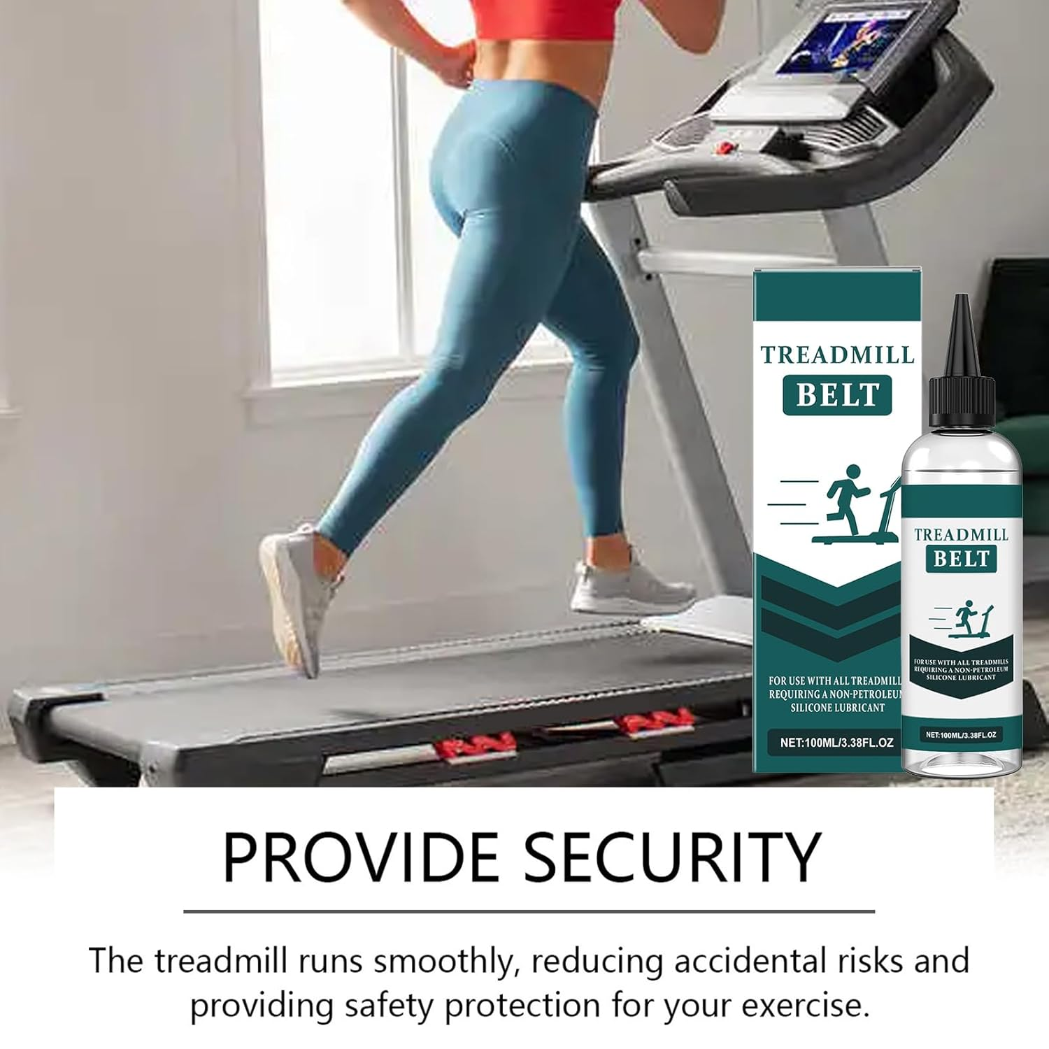 Treadmill Lubricant, Noise Reduction Lube, Treadmill Belt Lubes Reduce Friction Lubricant with Precision Screw Caps for Men