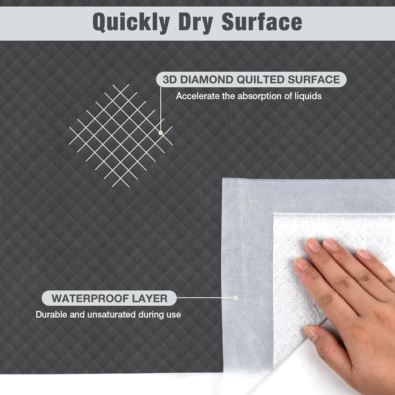 Flying Paws Disposable Puppy Dog Pads for Potty Training,Super Absorbent & Odor Neutralizing Training Pads for Dogs and Cats,Leak-Proof Puppy Pee Pads (S-100 Count 13"&times;18") image number 2