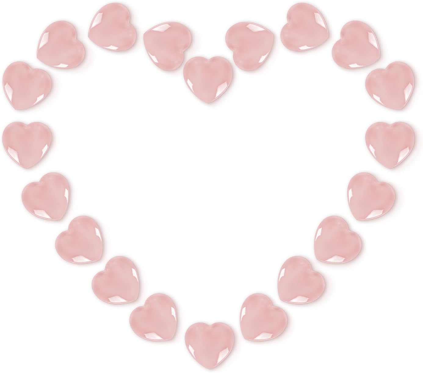 20Pcs Mini Crystal Heart Natural Healing Crystals Rose Pink Quartz Bulk Polished Stone image number 5