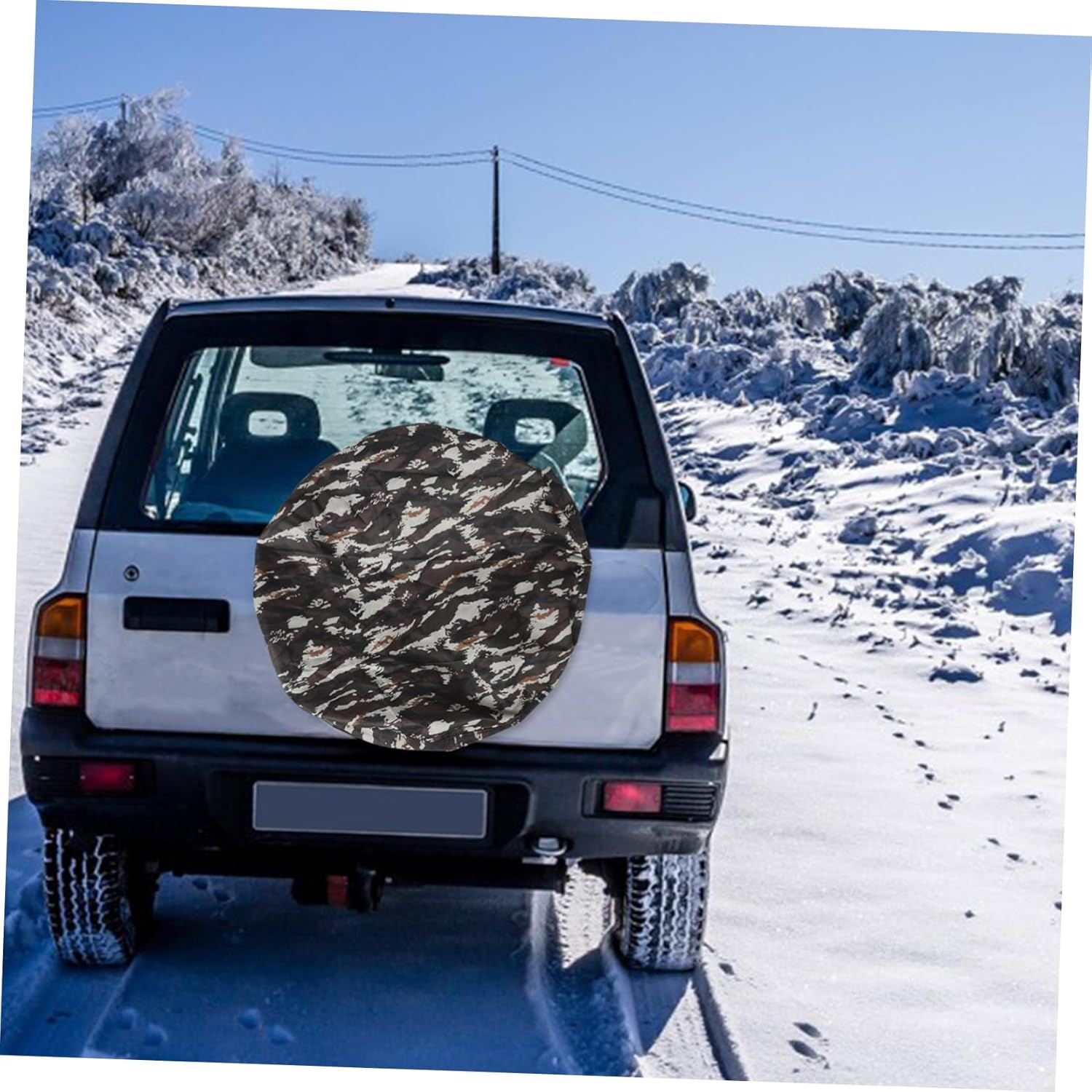 SOESFOUFU Spare Tire Covers Camouflage Car Wheel Protectors Oxford Cloth Waterproof Universal Wheel Covers Automotive Accessories for Trailer Rv SUV Vehicle image number 4