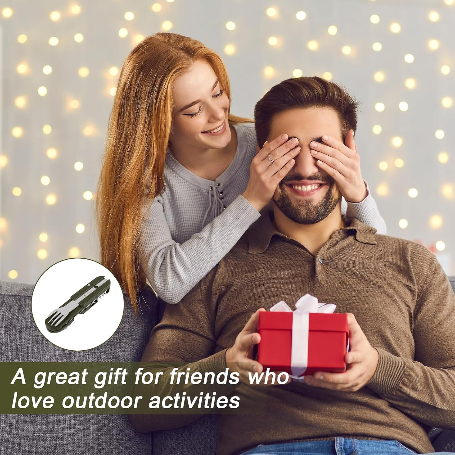 Stainless Steel Cutlery 5 in 1 Folding Cutlery Camping Cutlery Outdoor Cutlery Set with Removable Fork, Spoon, Knife, Bottle Opener, Can Opener and Carry Bag for Camping, Hiking, Picnic and Travel image number 2