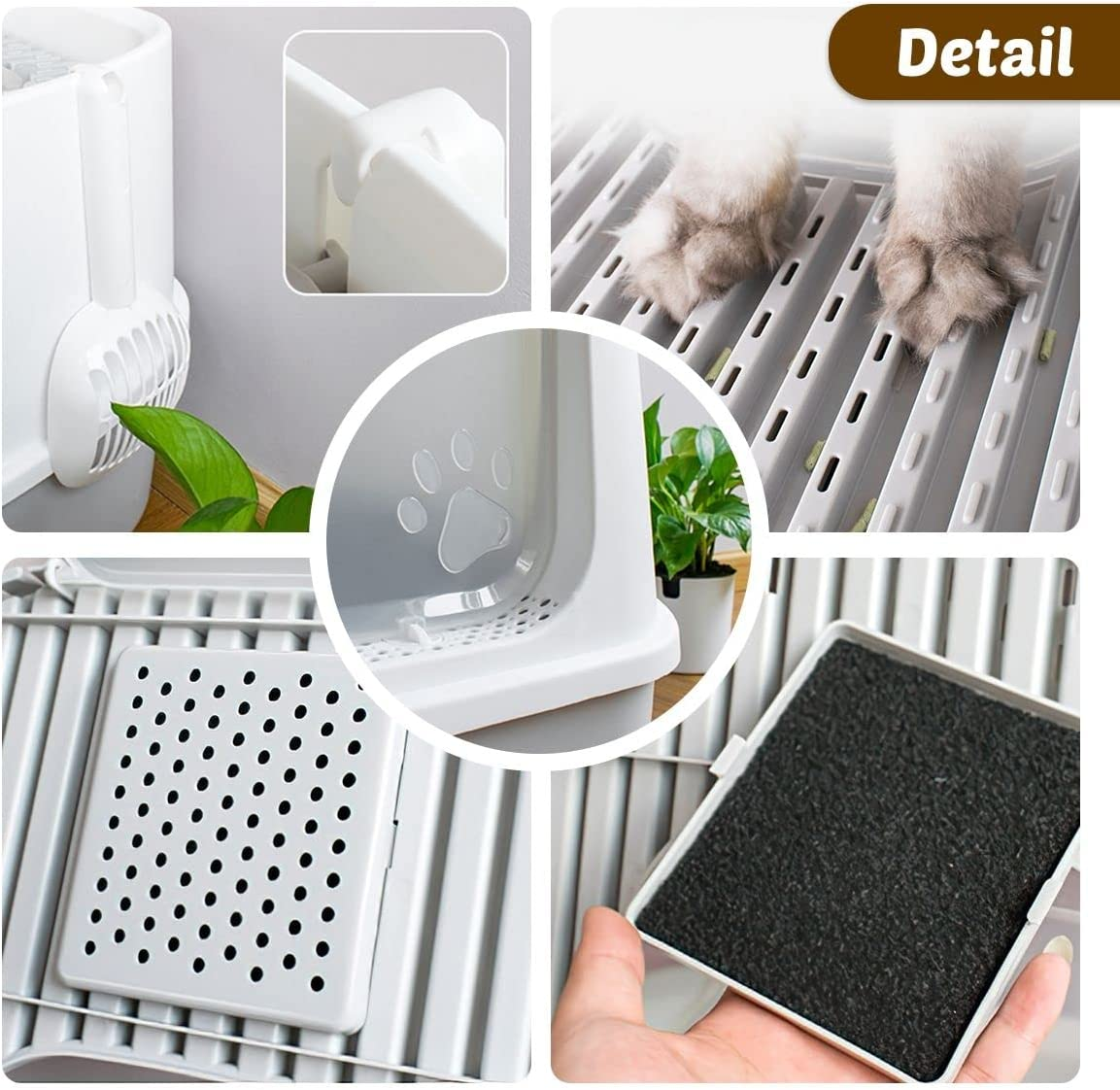 Fully Enclosed Hooded Cat Litter Box Kitty Litter Box Cat Litter House Toilet image number 1