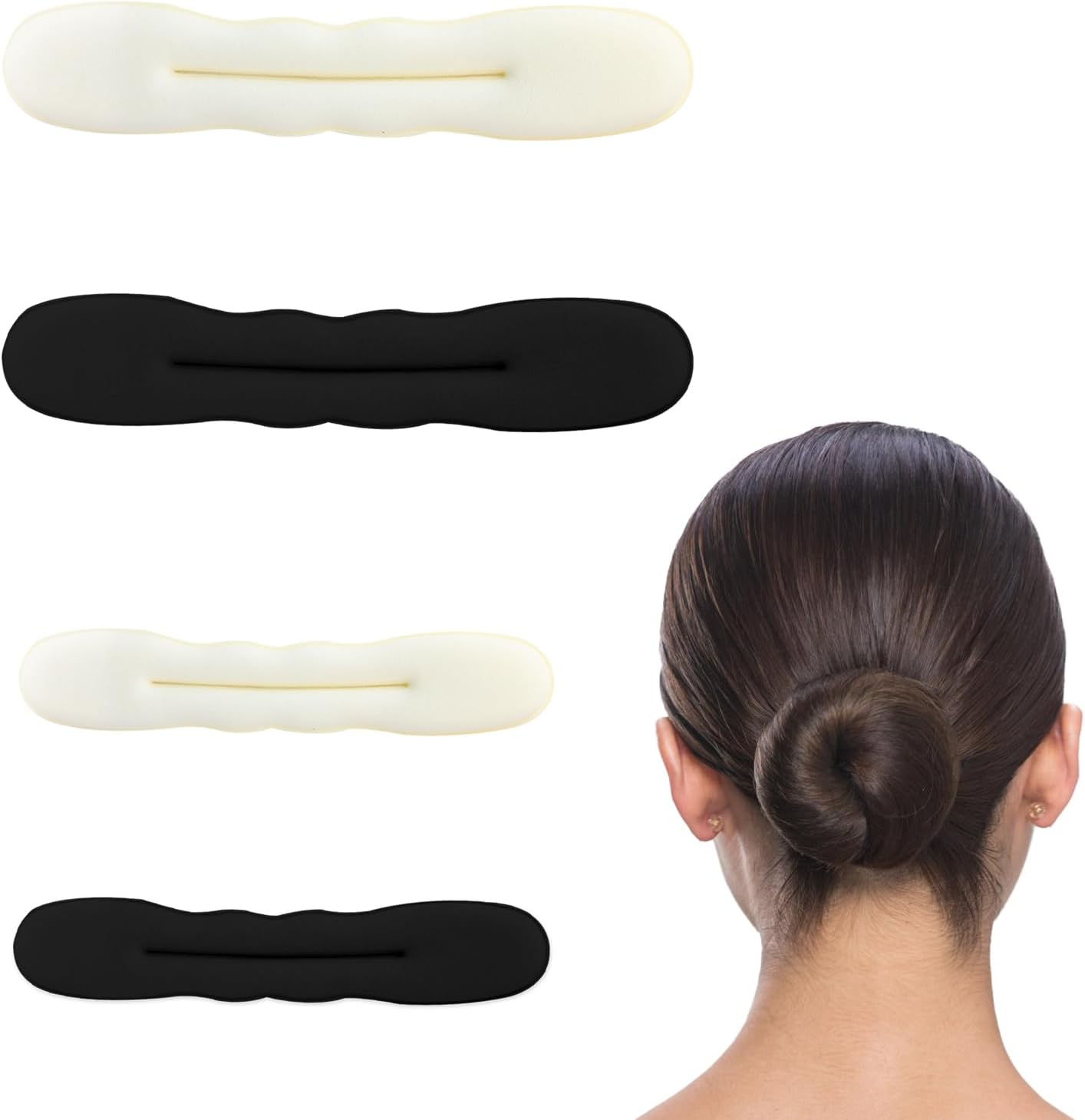 Bun Pillows, Pack of 4 Magic Hair Bun Maker, Girls Ladies Hair Styling Tool, Updo Accessories for Women, Girls, Women, Children, Ballet image number 3
