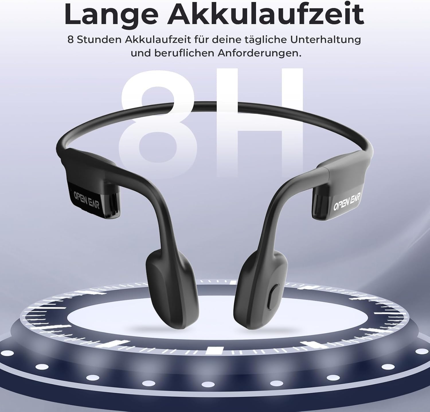 Relxhome Bone Sound Headphones, Open Ear Headphones Bluetooth 5.3 with Dual Microphone, 8 Hours Battery Life, IPX6 Waterproof Wireless Sports Headphones for Running, Cycling, Fitness image number 3