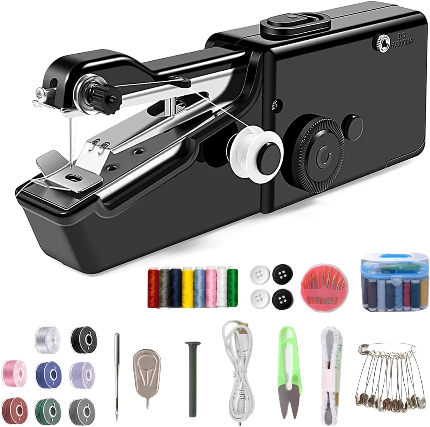 Handheld Sewing Machine for Beginners, Portable Mini Sewing Machine with Two Powered Supply Modes,Simple Operation, Quick Stitching for Home & Travel & DIY