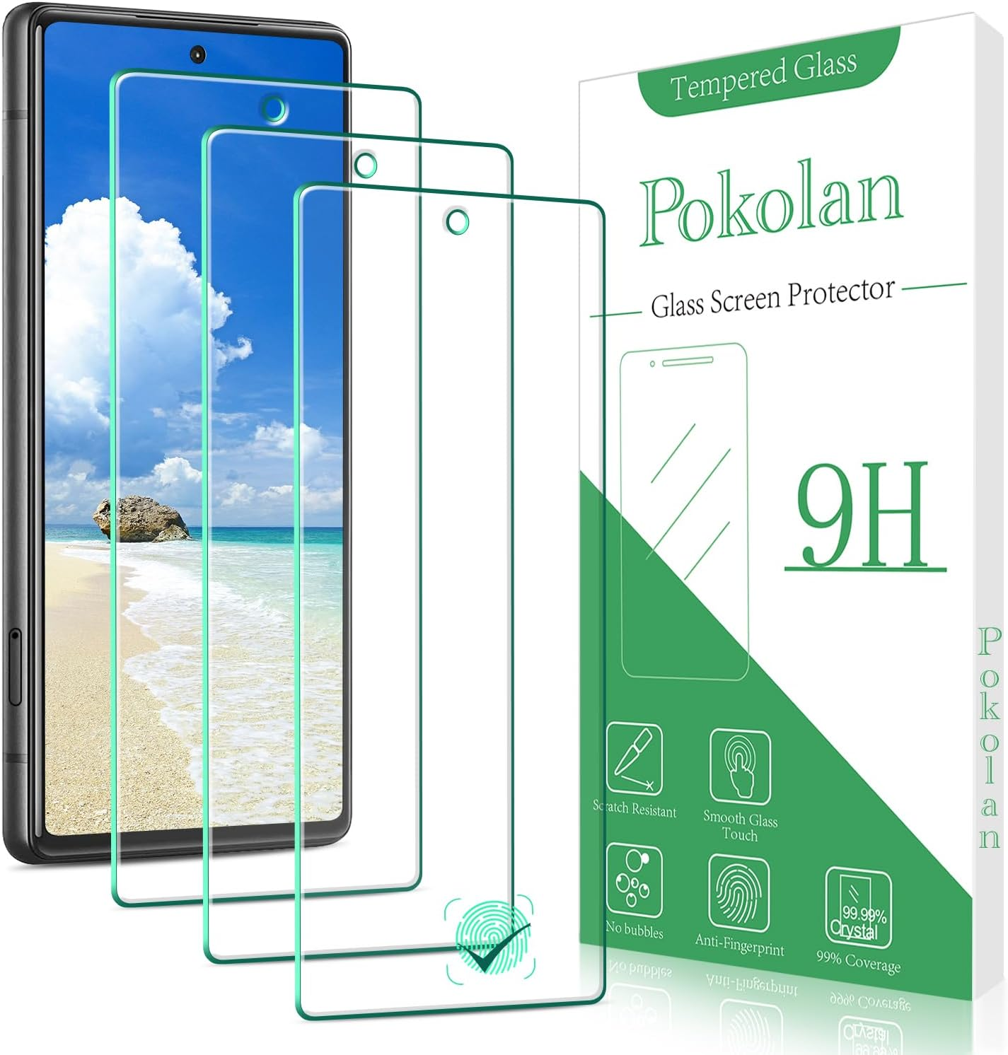 Pokolan 3 Pack Screen Protector for Google Pixel 7 Tempered Glass, 9H Hardness, Case Friendly, anti Scratch, Bubble Free, Easy to Install image number 2