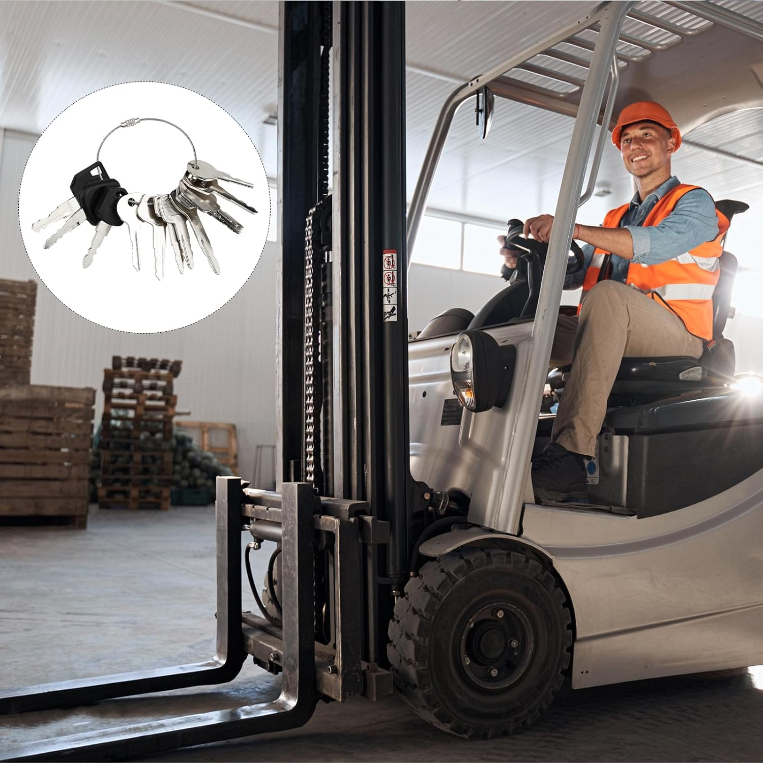 12Pcs Forklift Key Master Set for Hyster Crown Yale Cat Clark Komatsu Toyota Doosan Nissan JCB Volvo Tornado Mitsubishi Forklift Heavy Equipment Keys Set image number 6