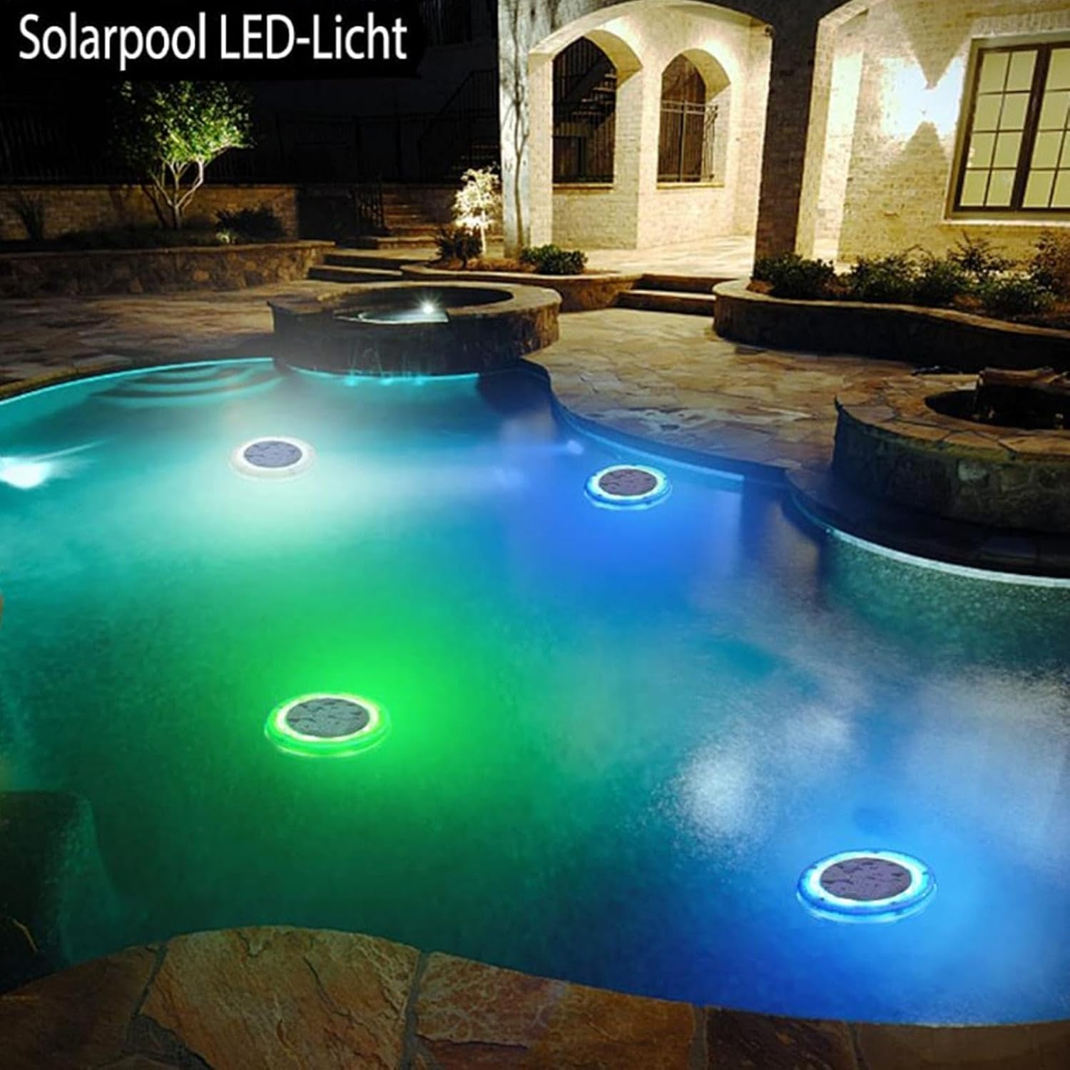 Floating Solar Pool Lights - IP68 Waterproof Underwater Pool Lights without Batteries Solar Powered | Underwater Pool Lights Solar Powered with Auto and Auto off for Garden Gathering