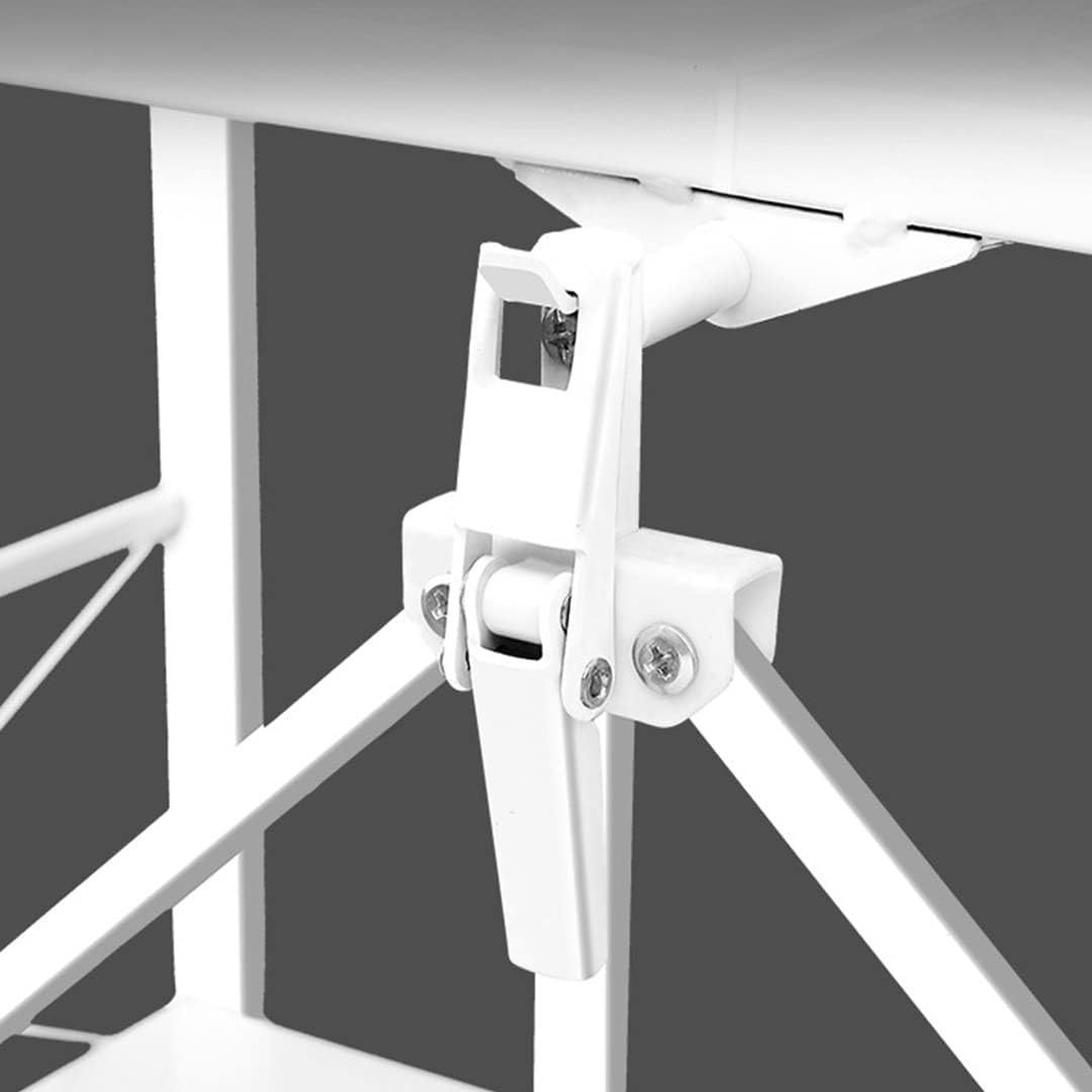 SOGA 2X 5 Tier Steel White Foldable Kitchen Cart Multi-Functional Shelves Portable Storage Organizer with Wheels image number 4