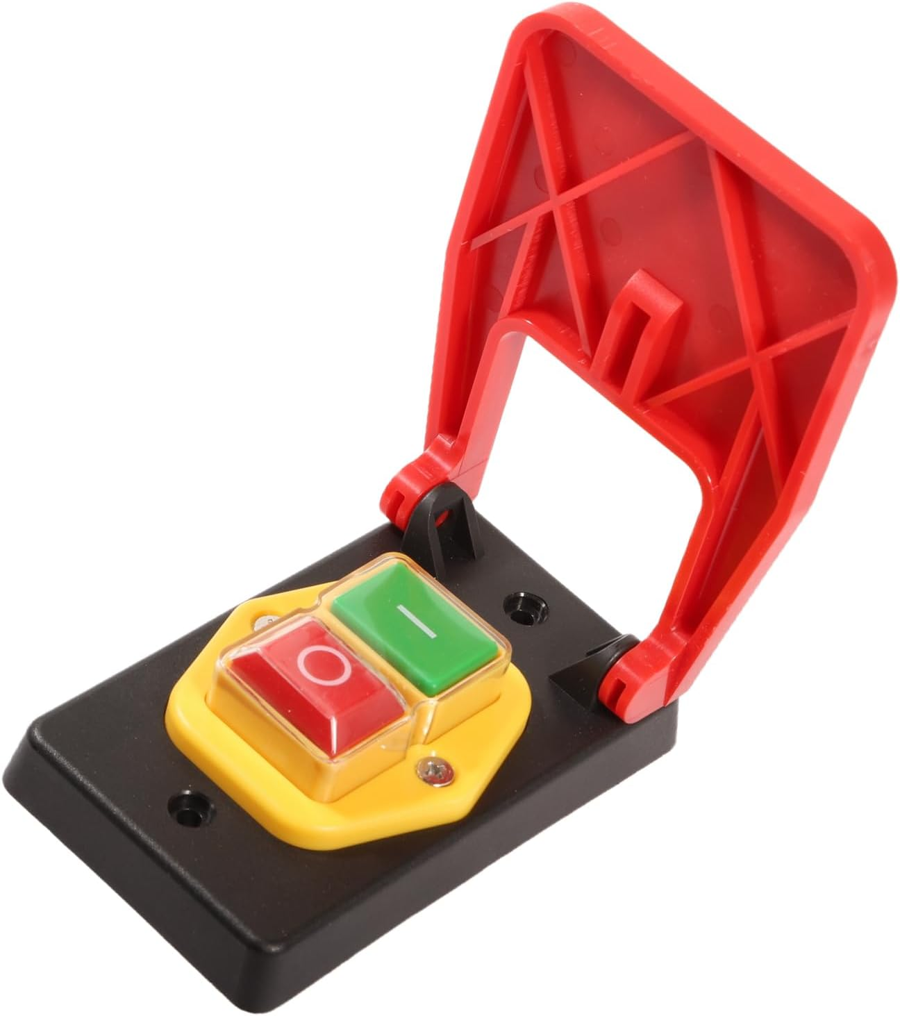 Red Cover Emergency Stop Push Button Electromagnetic Start Replace Parts Easily Install AC250V 16A Weatherproof, 5 Pin