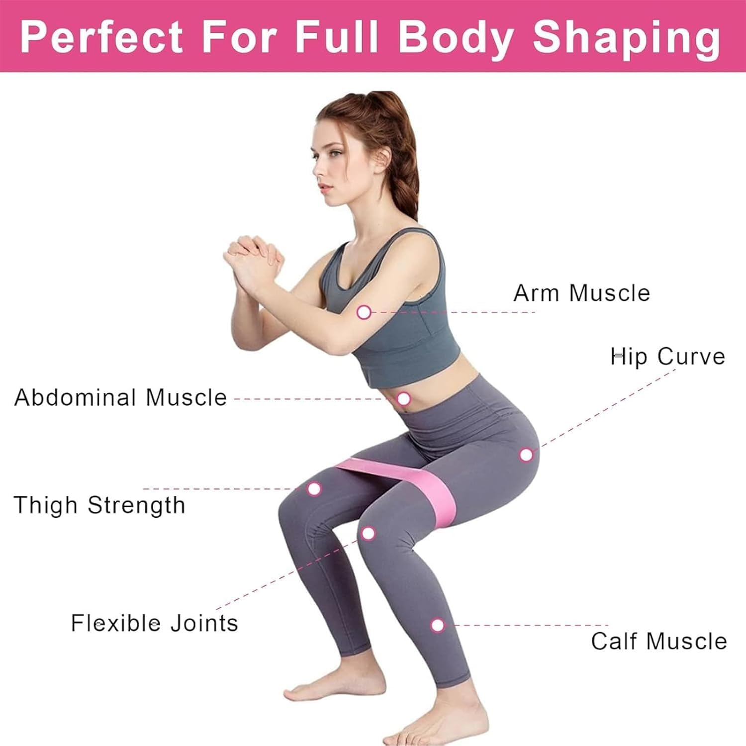 Resistance Loop Bands 5PCS Exercise Bands Set 15-50Lbs + Figure 8 Puller | Rubber Latex Anti-Slip Resistance Band for Workout, Stretching, Physical Therapy, Yoga and Home Fitness image number 5