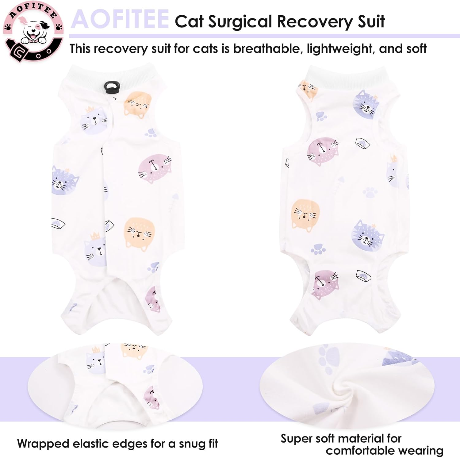 AOFITEE Cat Bodysuit after Surgery, Cat Bodysuit for Cat Surgery, Medical Pet Shirt Cat after Castration, Leak Protection Cat Body after Surgery Castration Cat, Cat Clothing after Castration, M