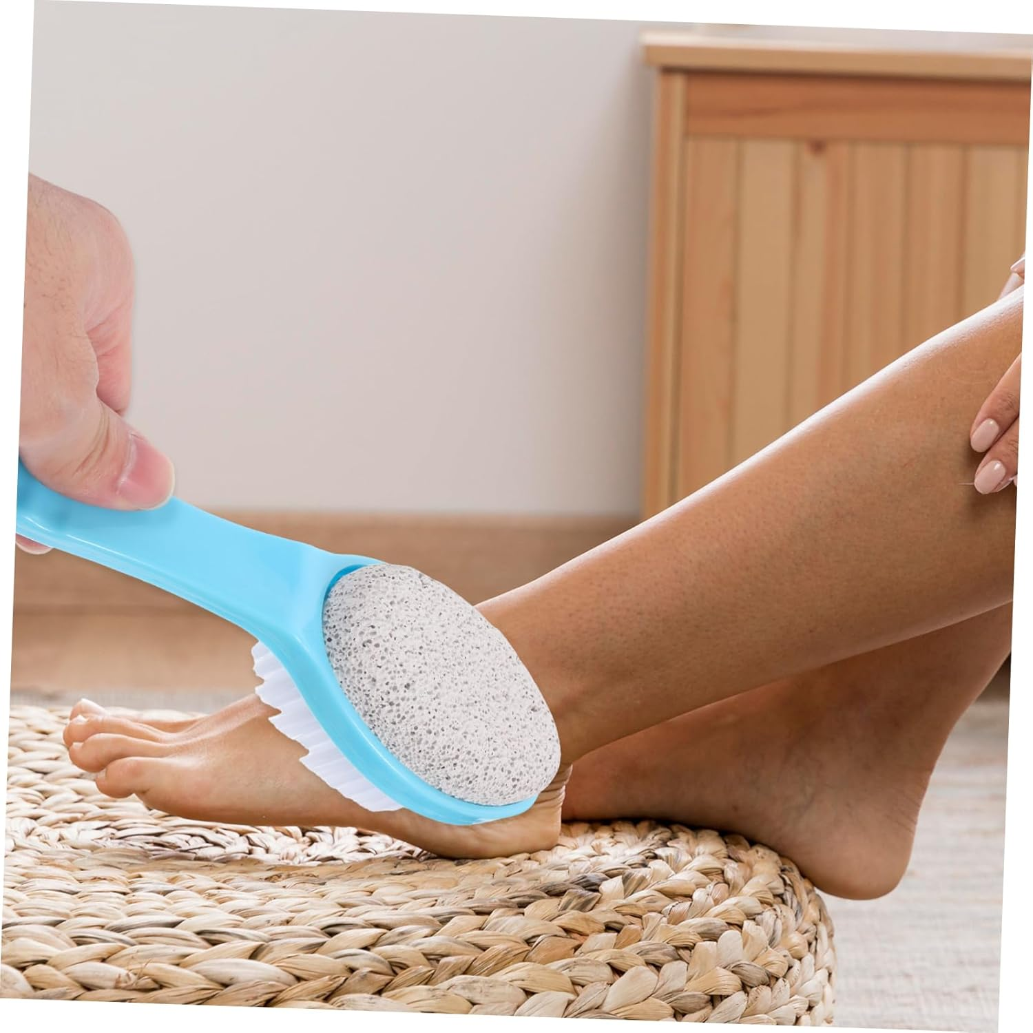 Double Sided Pumice Stone Brush for Foot Callus Remover Pedicure Tool Foot Exfoliator for Dead Skin Removal for Home Pedicure image number 4
