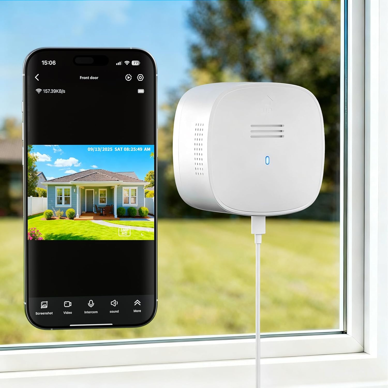 3MP 2K Window Camera, Spectravivid AI Color Night Vision Window Cameras for Home Security, 2.4G&5G Wifi, Person & Motion Detection Siren, Two-Way Audio, 24/7 Recording, Easy Quick Install on Glass image number 2