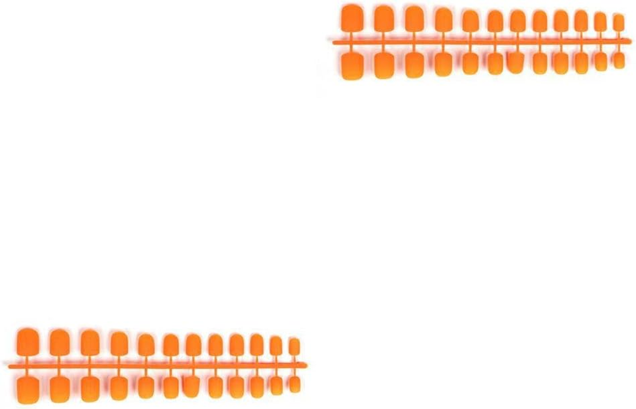 2 Set of Frosted Coffin False Nails DIY French Style Elegant Personality Acrylic Nail for Manicure Lovers 22Sweet Orange, 22Sweet Orange 2Set - 10Light Yellow 2Set image number 5